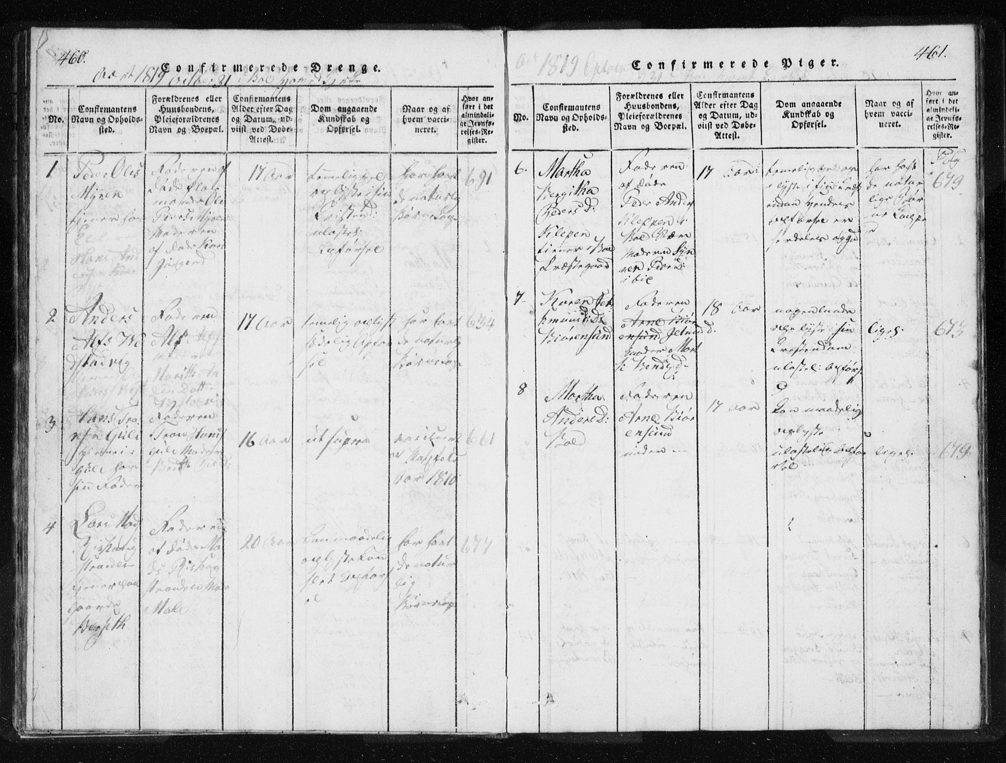 Ministerialprotokoller, klokkerbøker og fødselsregistre - Møre og Romsdal, AV/SAT-A-1454/566/L0772: Parish register (copy) no. 566C01, 1818-1845, p. 460-461