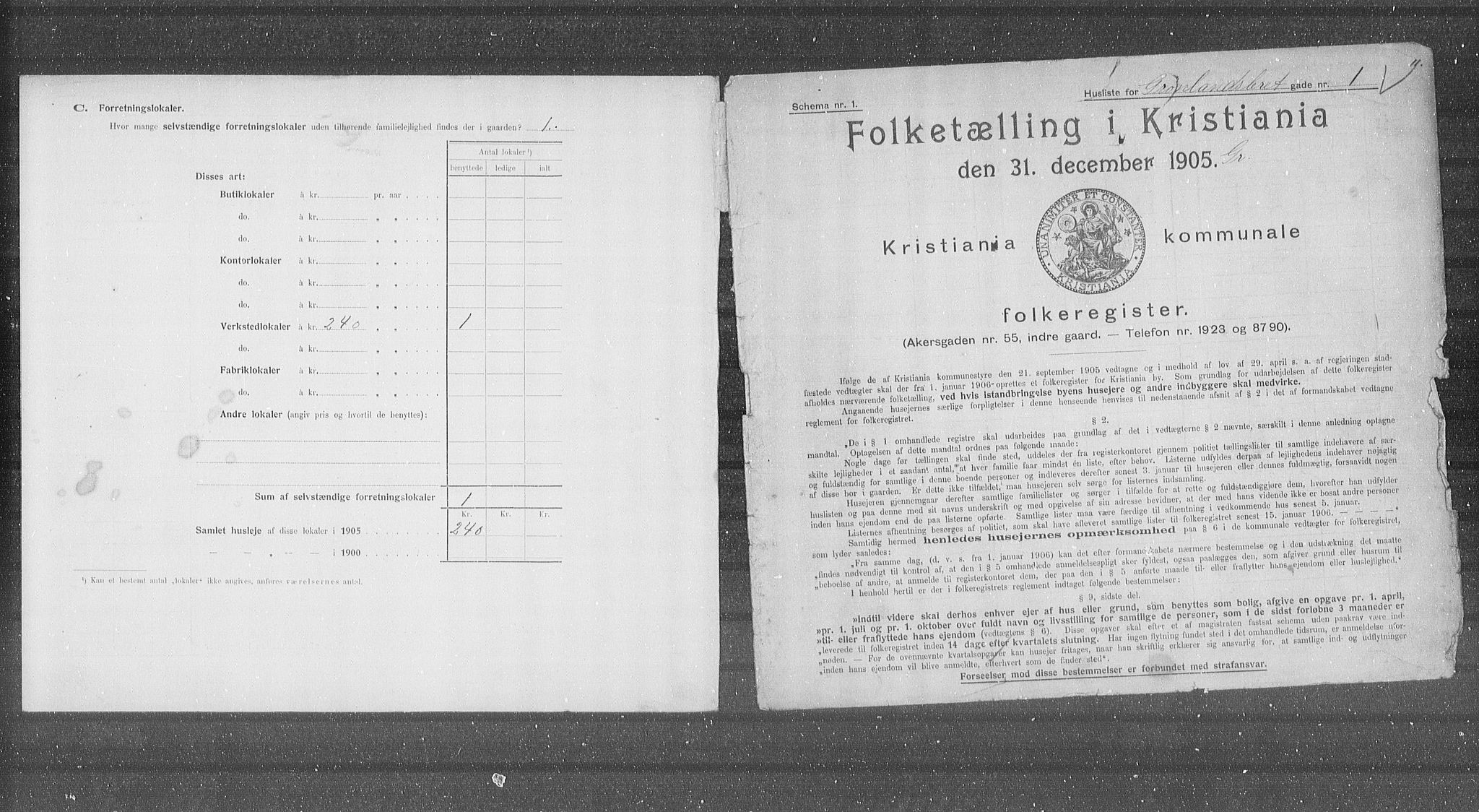 OBA, Municipal Census 1905 for Kristiania, 1905, p. 16472