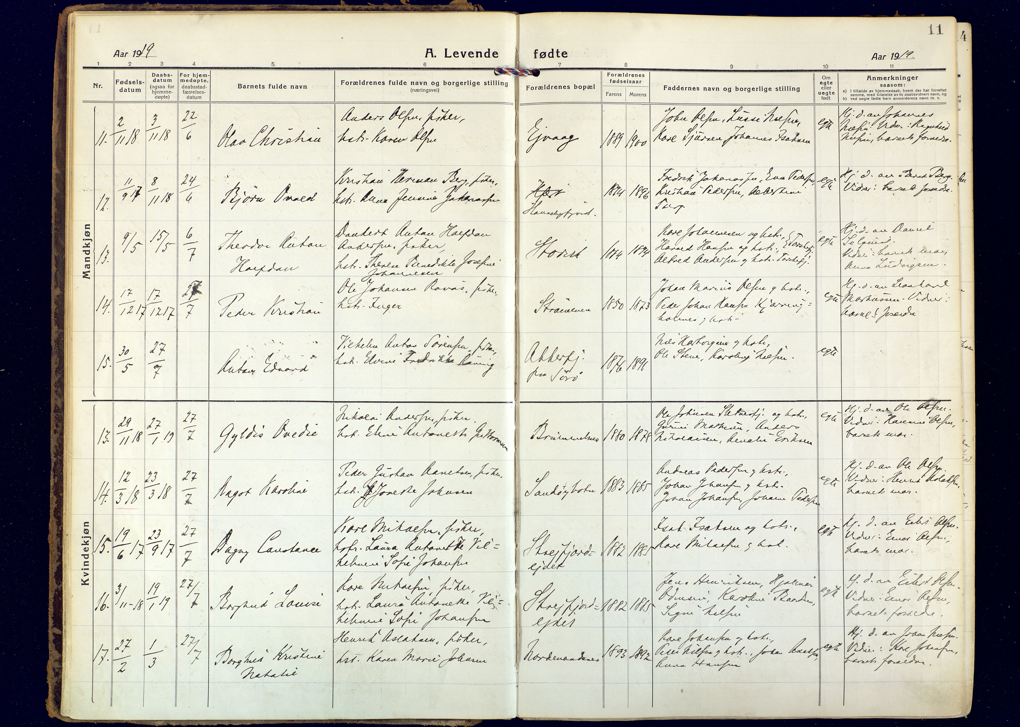 Hammerfest sokneprestkontor, AV/SATØ-S-1347/H/Ha/L0018.kirke: Parish register (official) no. 18, 1918-1933, p. 11