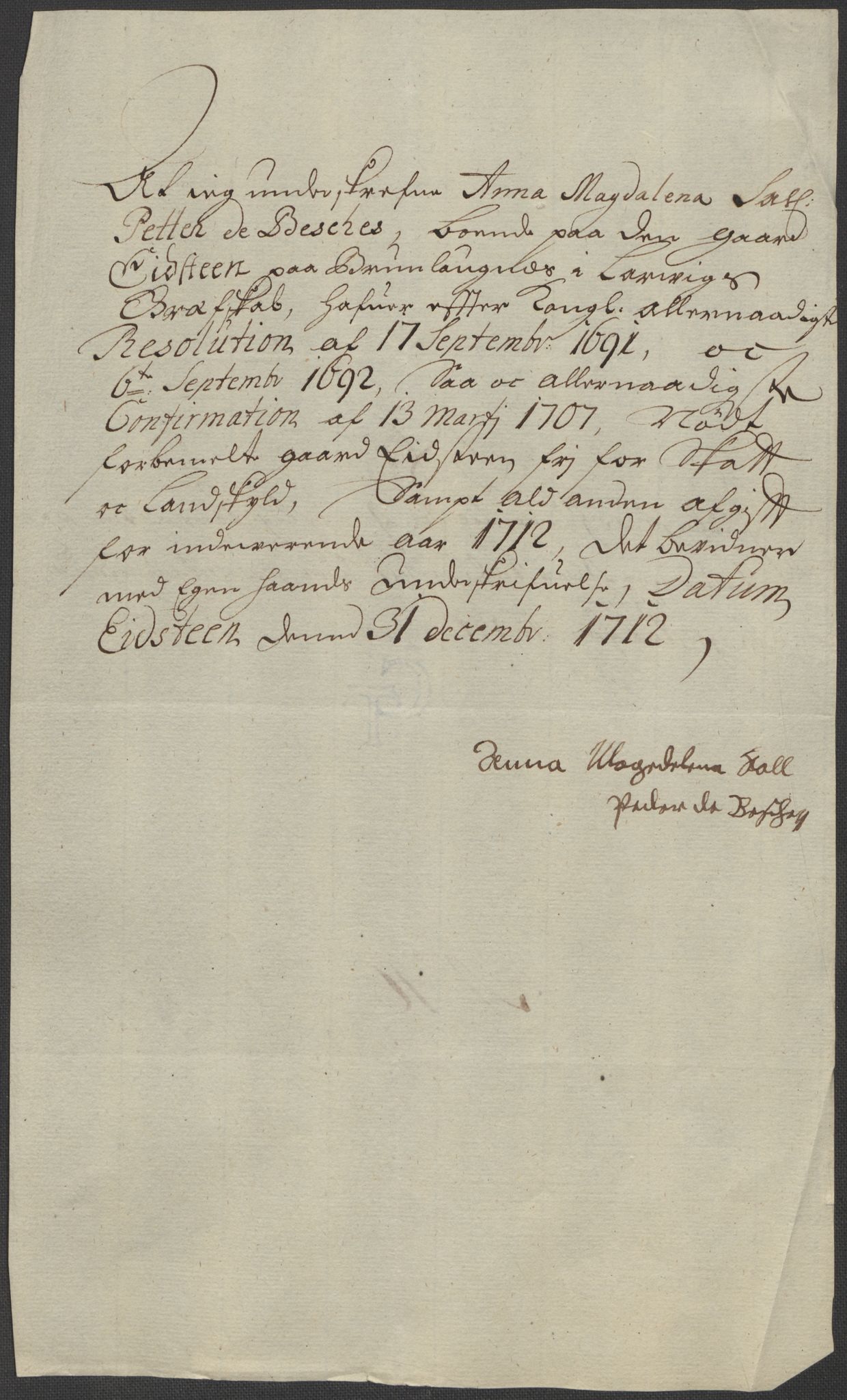 Rentekammeret inntil 1814, Reviderte regnskaper, Fogderegnskap, AV/RA-EA-4092/R33/L1984: Fogderegnskap Larvik grevskap, 1712, p. 261