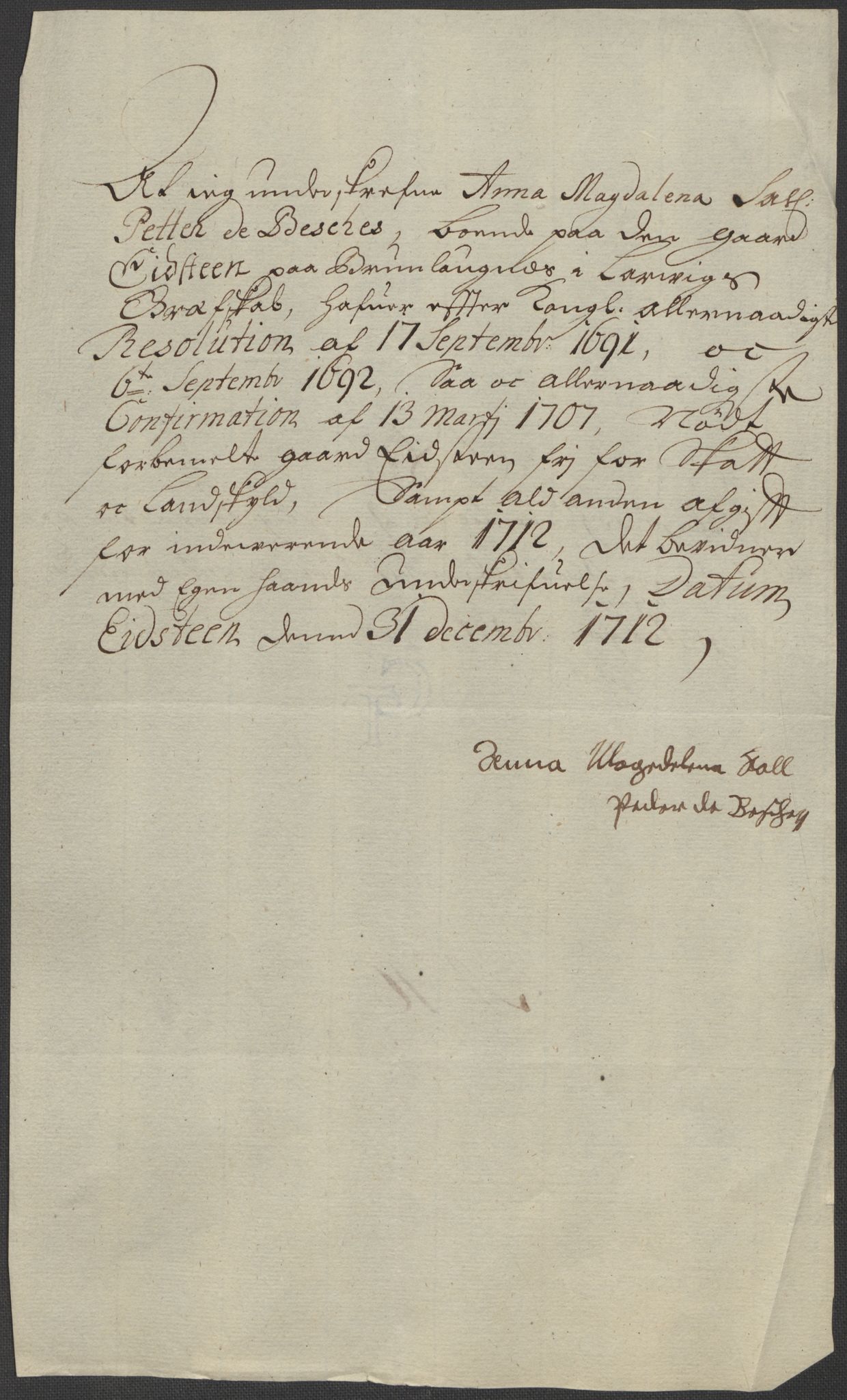 Rentekammeret inntil 1814, Reviderte regnskaper, Fogderegnskap, RA/EA-4092/R33/L1984: Fogderegnskap Larvik grevskap, 1712, p. 261