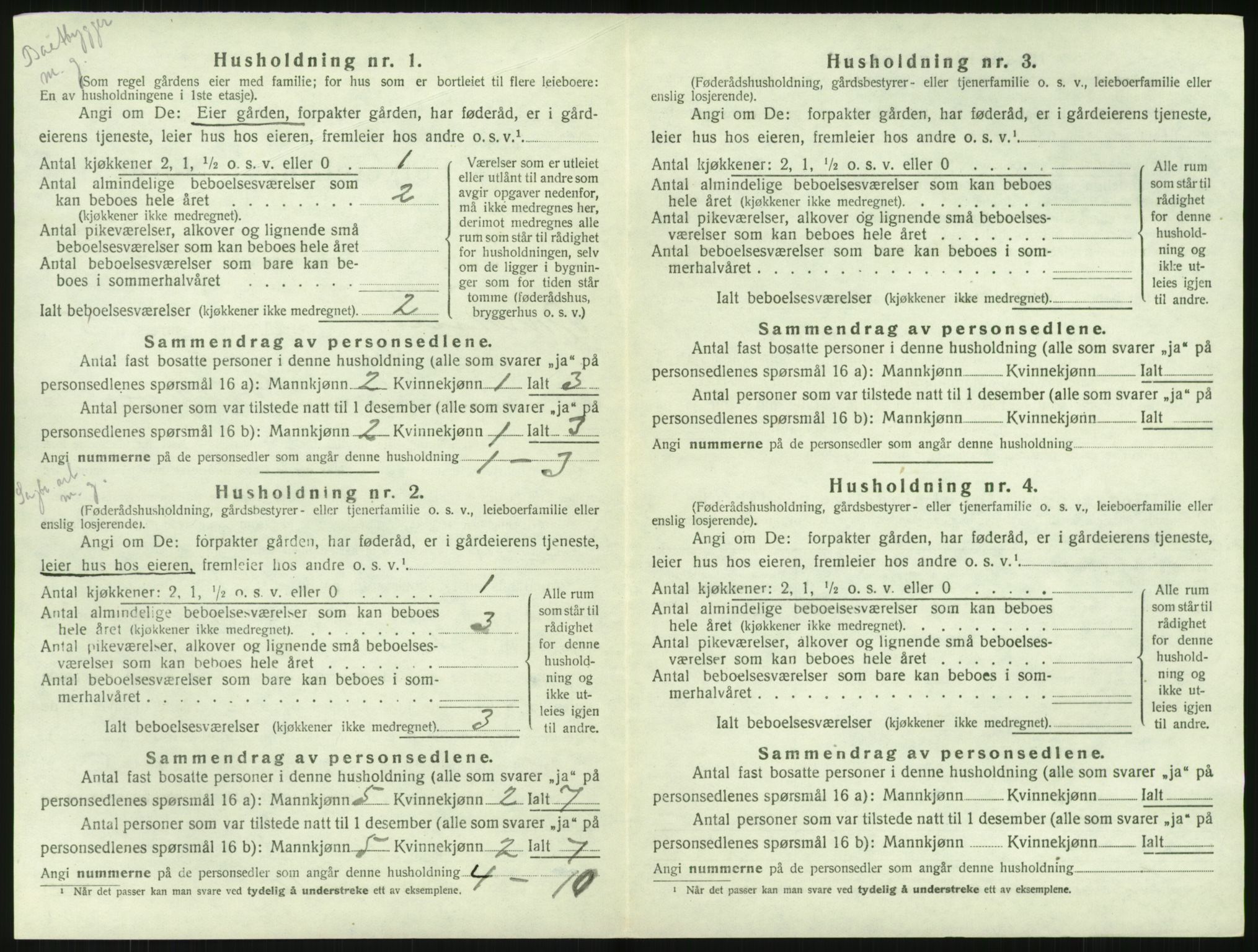 SAK, 1920 census for Birkenes, 1920, p. 568