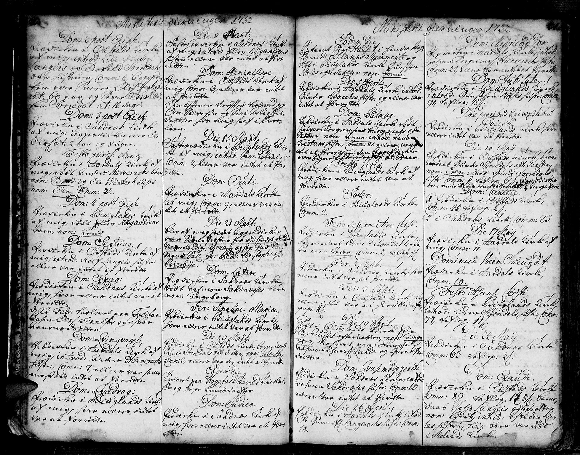 Bygland sokneprestkontor, SAK/1111-0006/F/Fa/Fab/L0001: Parish register (official) no. A 1, 1725-1766, p. 40-41