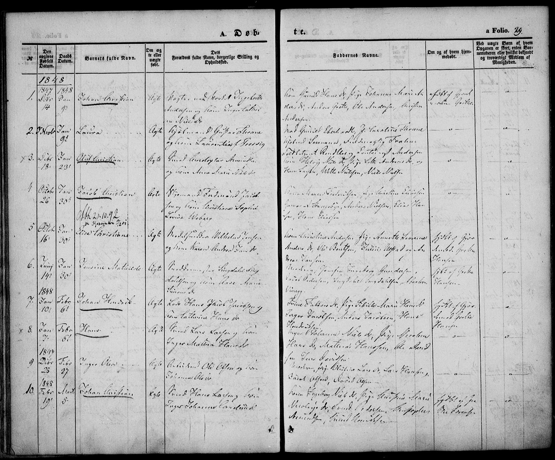 Larvik kirkebøker, SAKO/A-352/F/Fb/L0003: Parish register (official) no. II 3, 1842-1856, p. 29