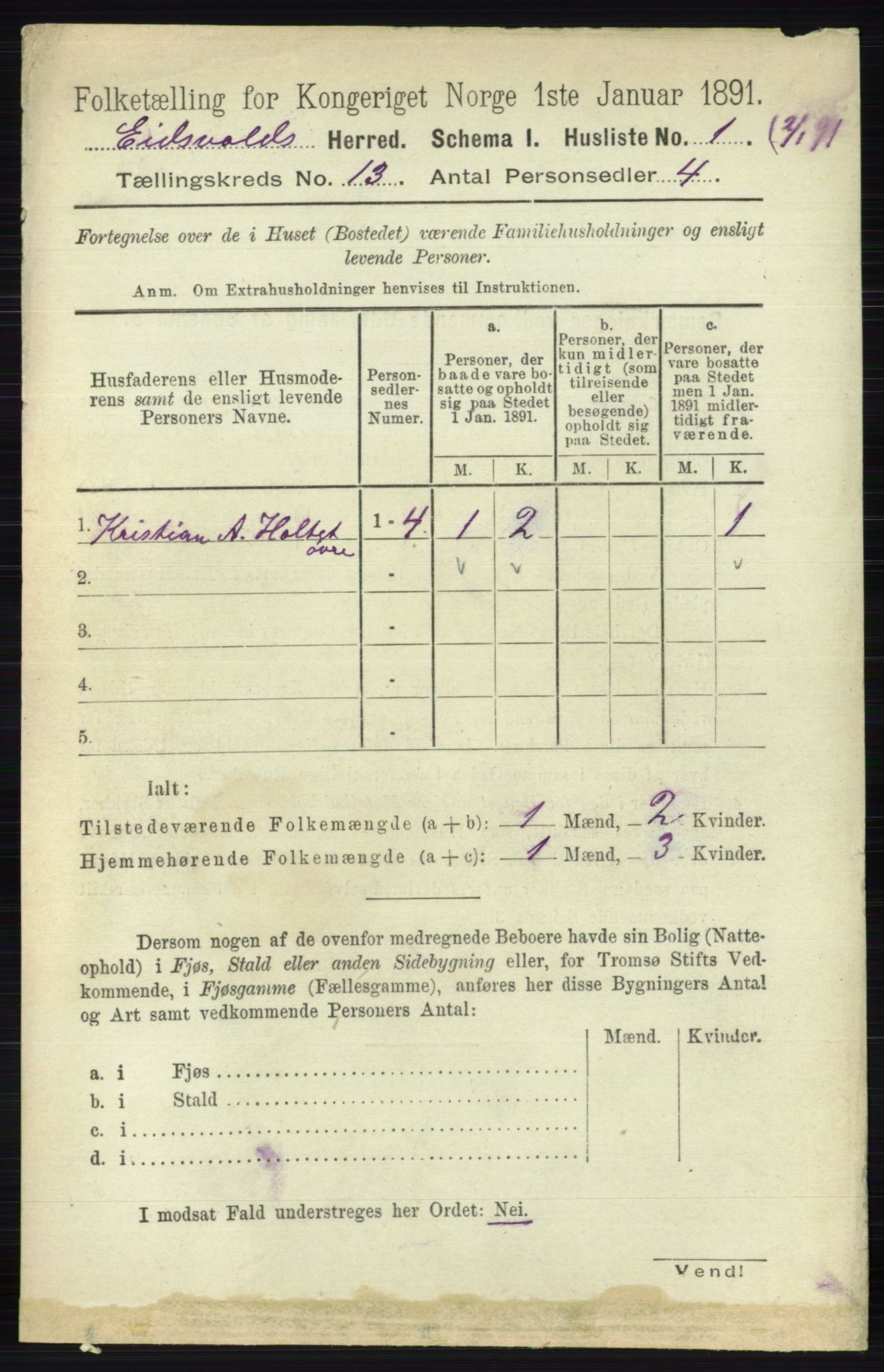 RA, 1891 census for 0237 Eidsvoll, 1891, p. 8944