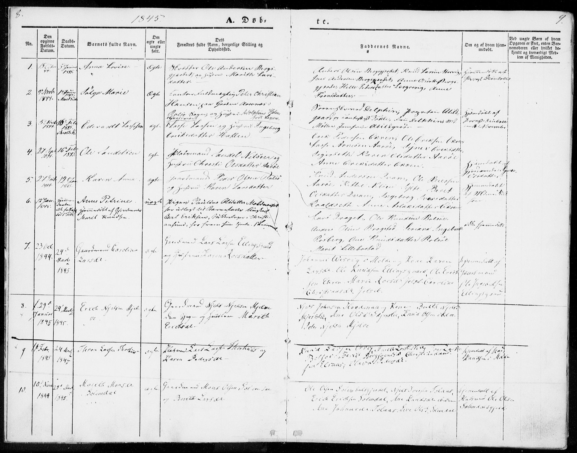 Ministerialprotokoller, klokkerbøker og fødselsregistre - Møre og Romsdal, SAT/A-1454/555/L0653: Parish register (official) no. 555A04, 1843-1869, p. 8-9