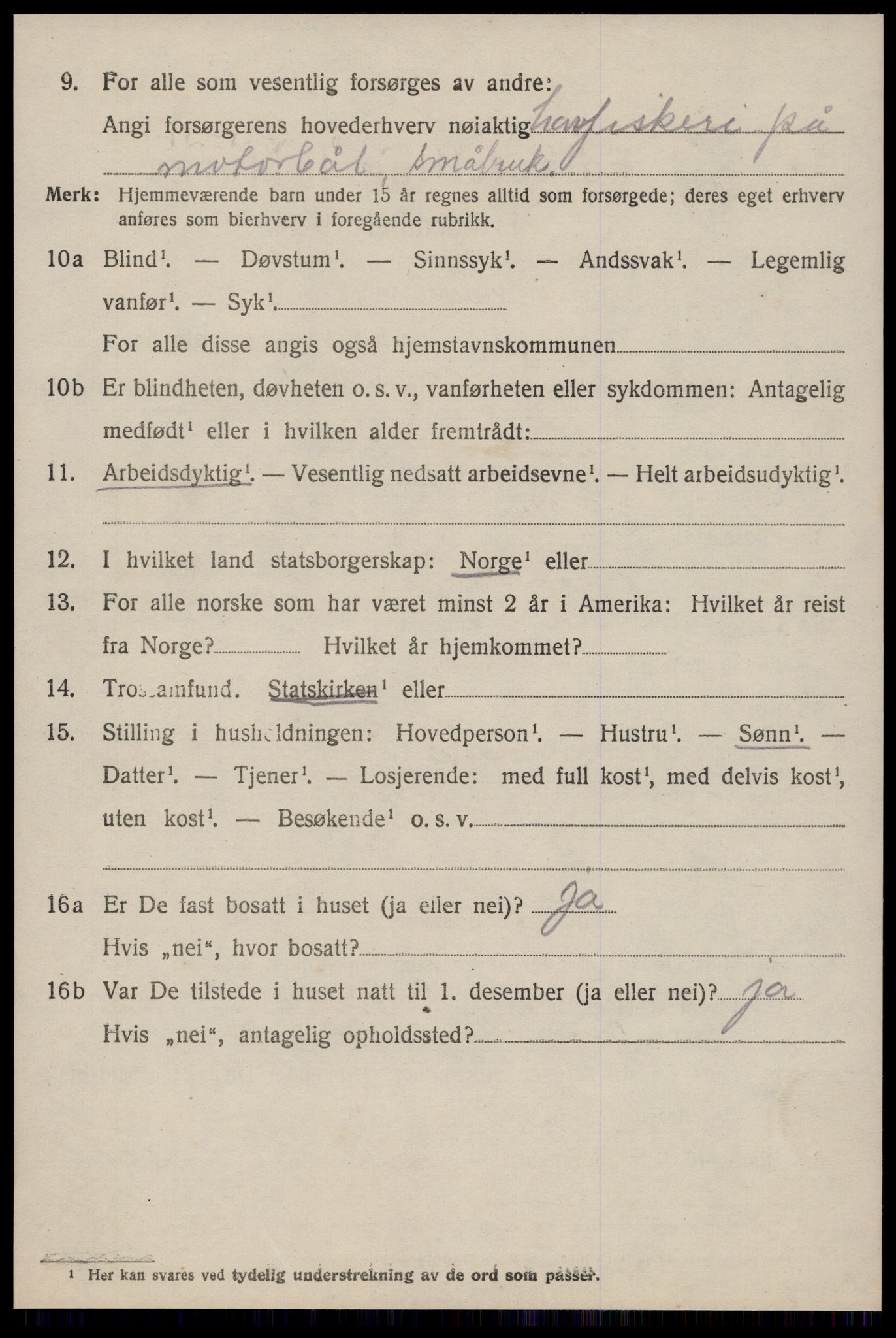 SAT, 1920 census for Aukra, 1920, p. 2698