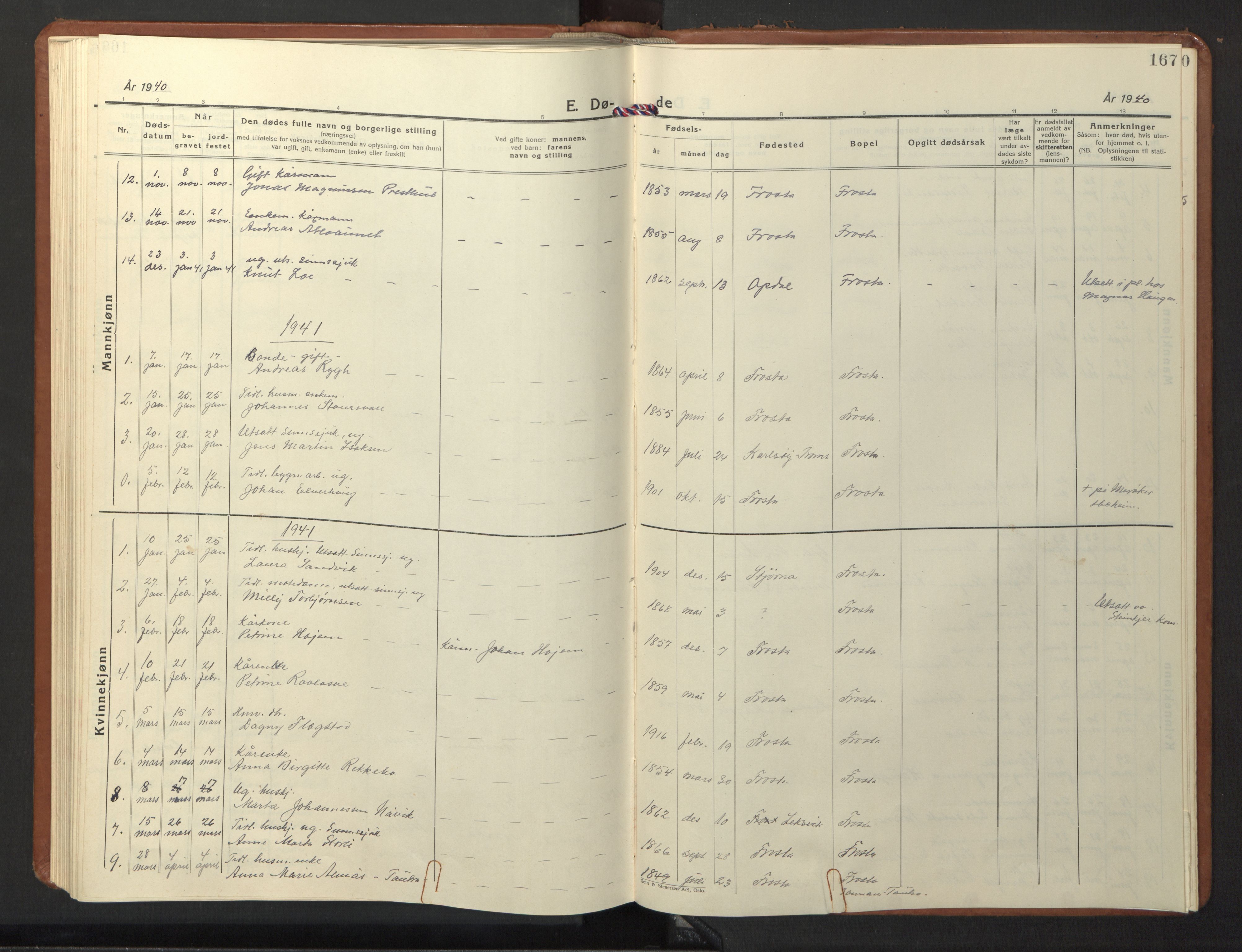 Ministerialprotokoller, klokkerbøker og fødselsregistre - Nord-Trøndelag, SAT/A-1458/713/L0125: Parish register (copy) no. 713C02, 1931-1941, p. 167