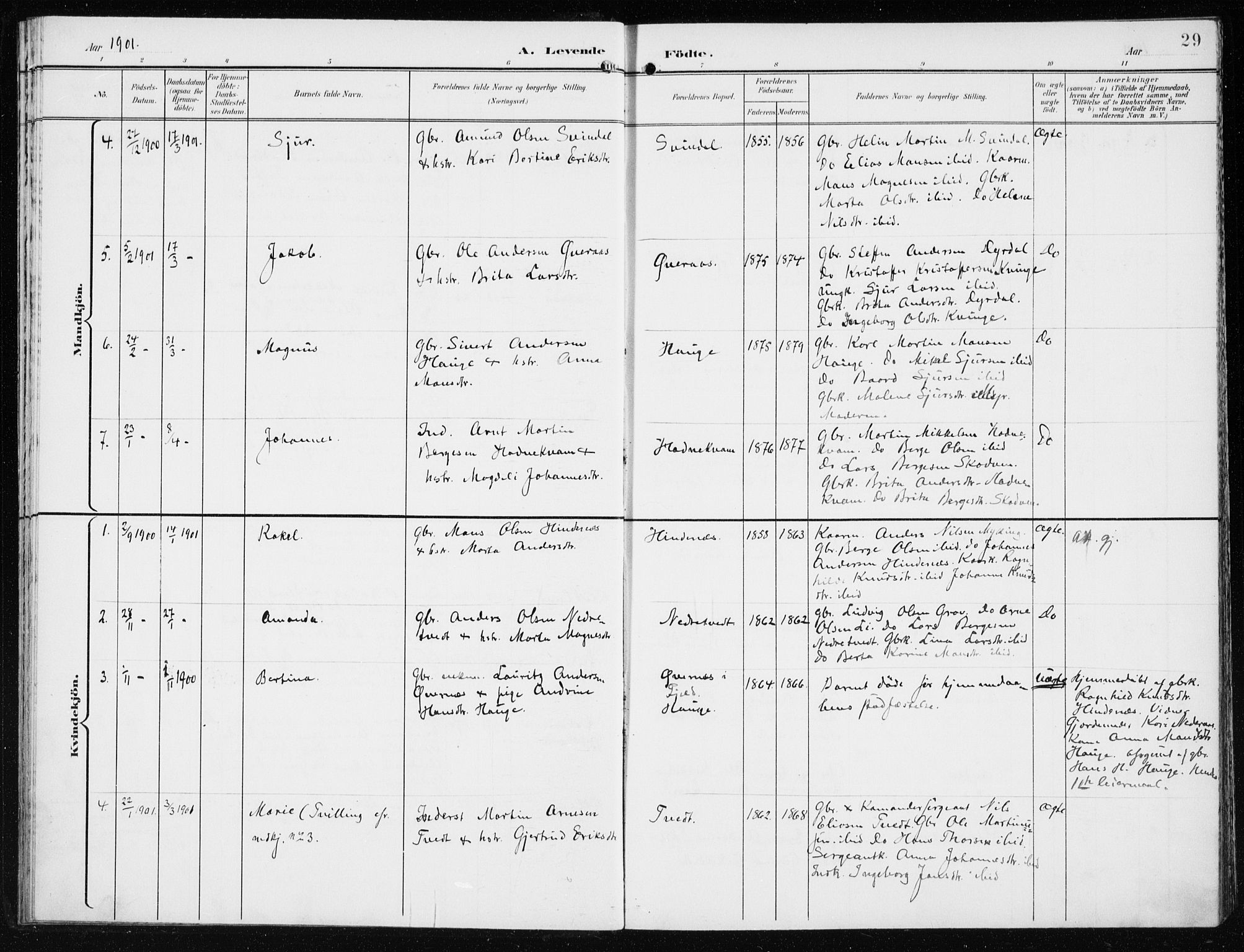 Lindås Sokneprestembete, AV/SAB-A-76701/H/Haa/Haaf/L0002: Parish register (official) no. F  2, 1897-1909, p. 29