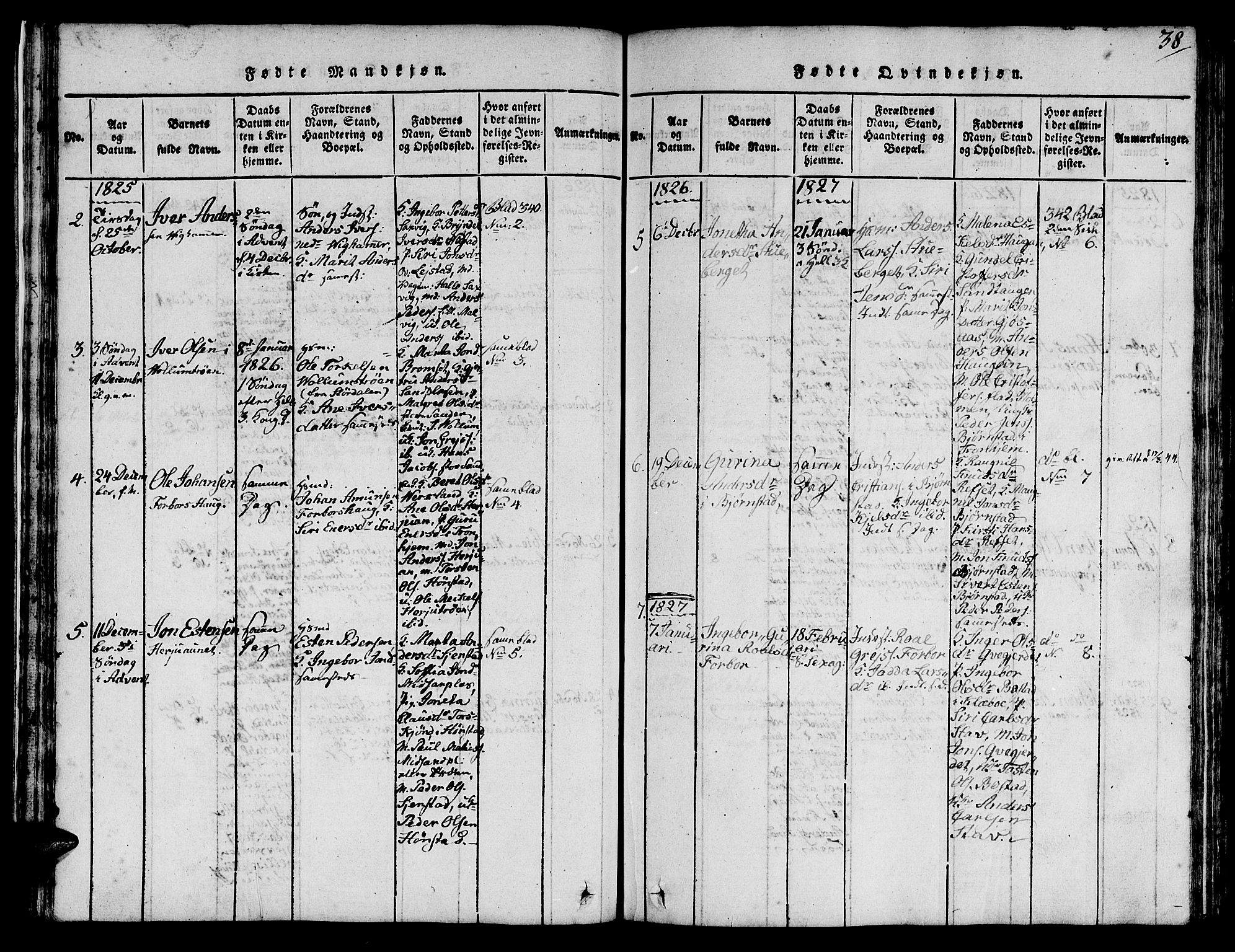 Ministerialprotokoller, klokkerbøker og fødselsregistre - Sør-Trøndelag, SAT/A-1456/616/L0420: Parish register (copy) no. 616C03, 1817-1835, p. 38