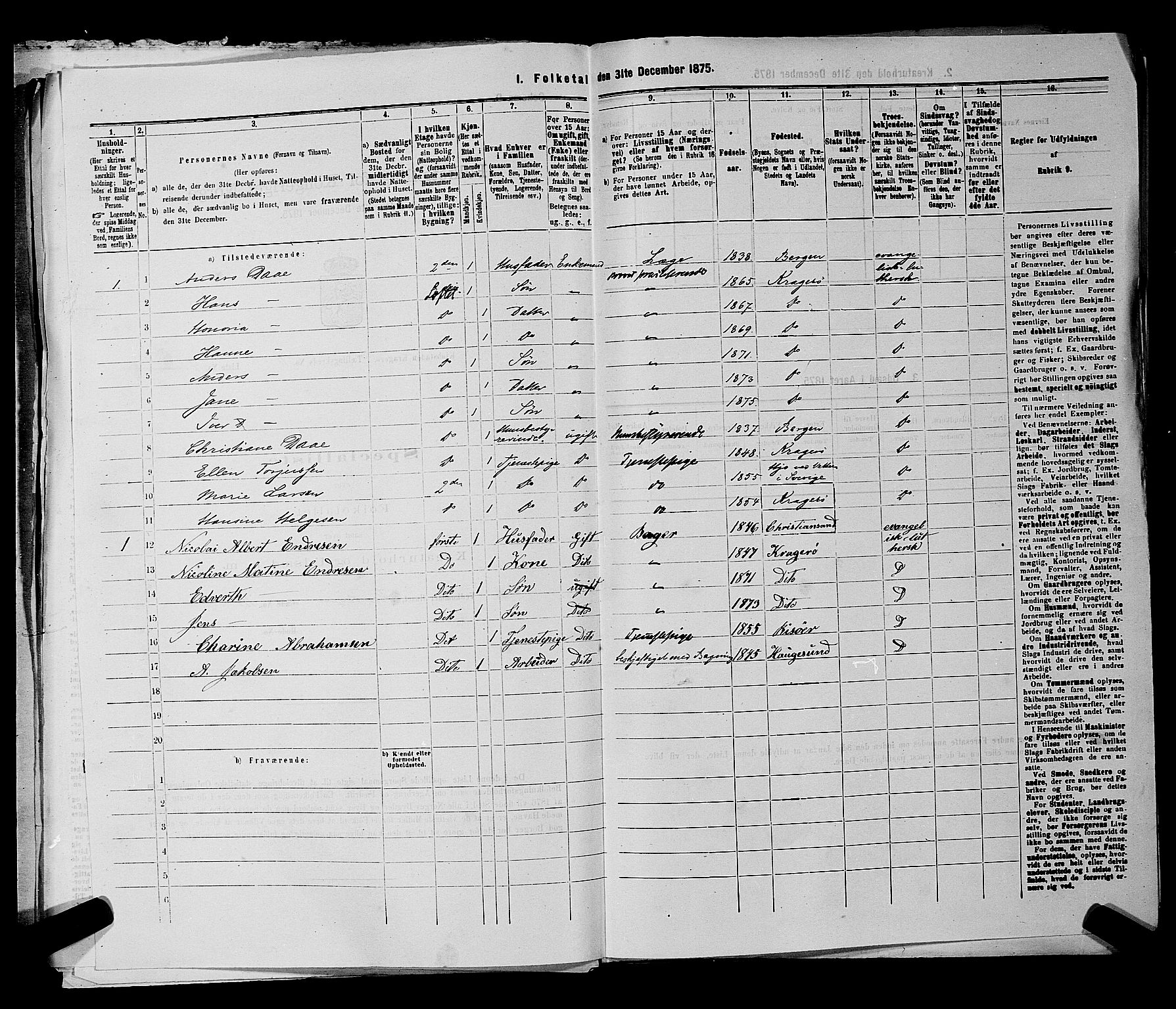 SAKO, 1875 census for 0801P Kragerø, 1875, p. 242