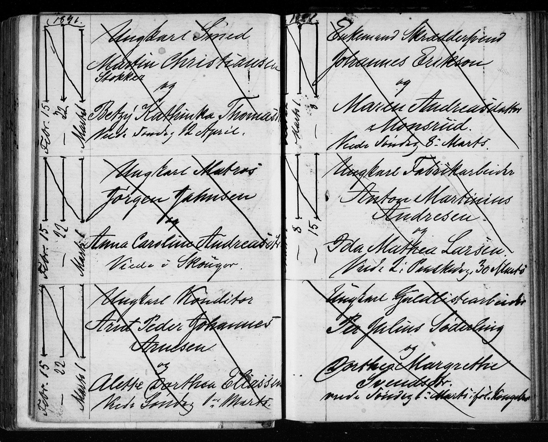 Bragernes kirkebøker, AV/SAKO-A-6/H/Ha/L0006: Banns register no. 6, 1873-1896