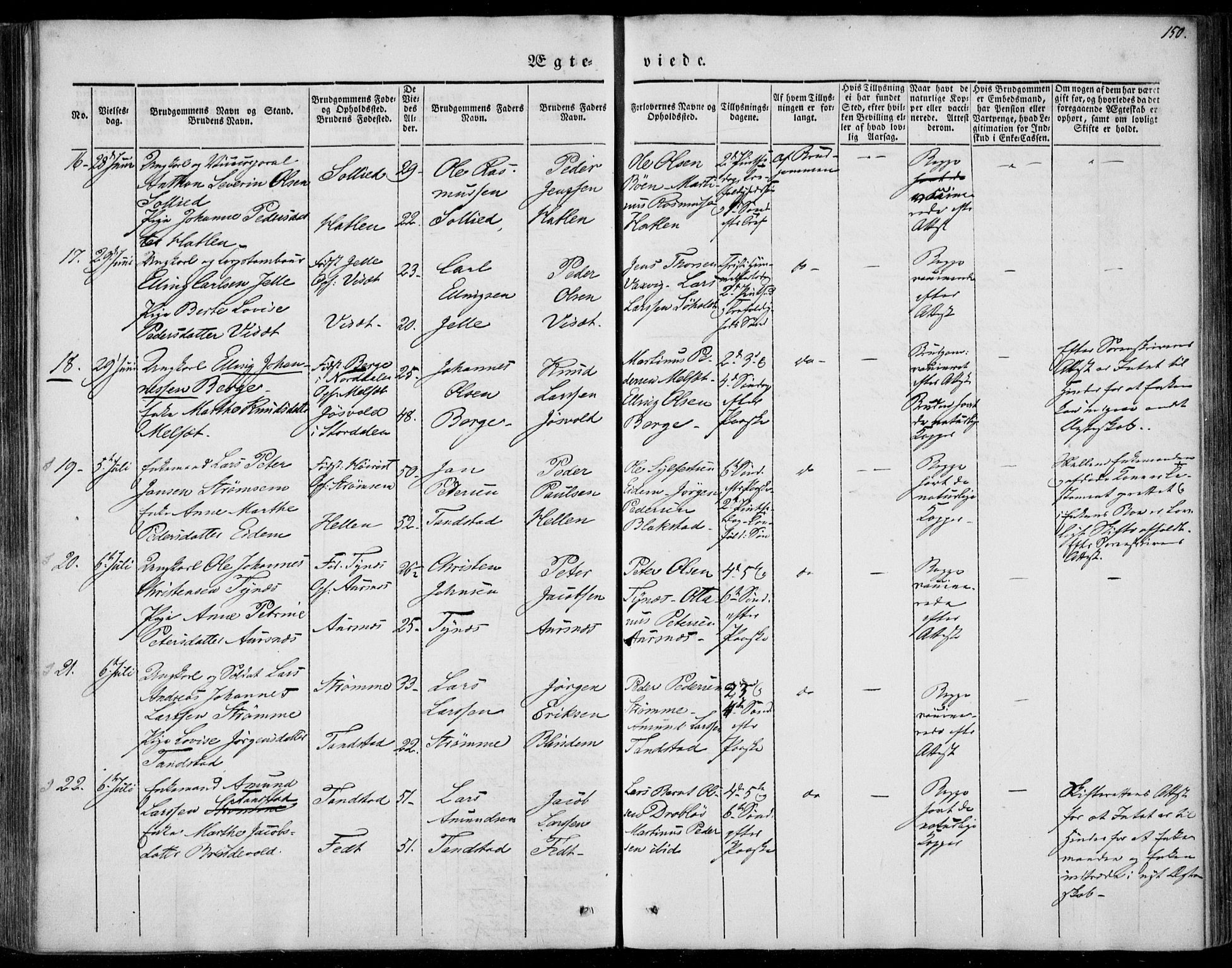 Ministerialprotokoller, klokkerbøker og fødselsregistre - Møre og Romsdal, AV/SAT-A-1454/522/L0312: Parish register (official) no. 522A07, 1843-1851, p. 150