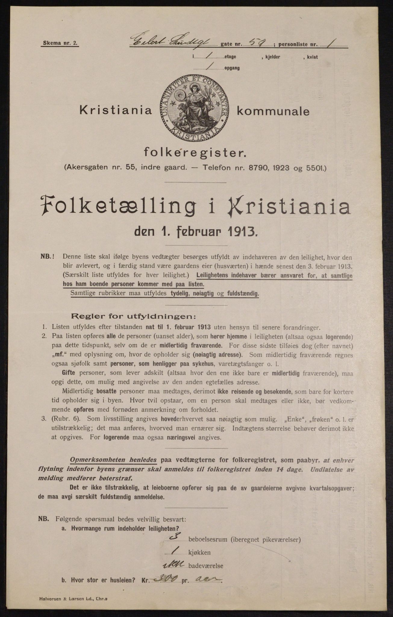 OBA, Municipal Census 1913 for Kristiania, 1913, p. 19637