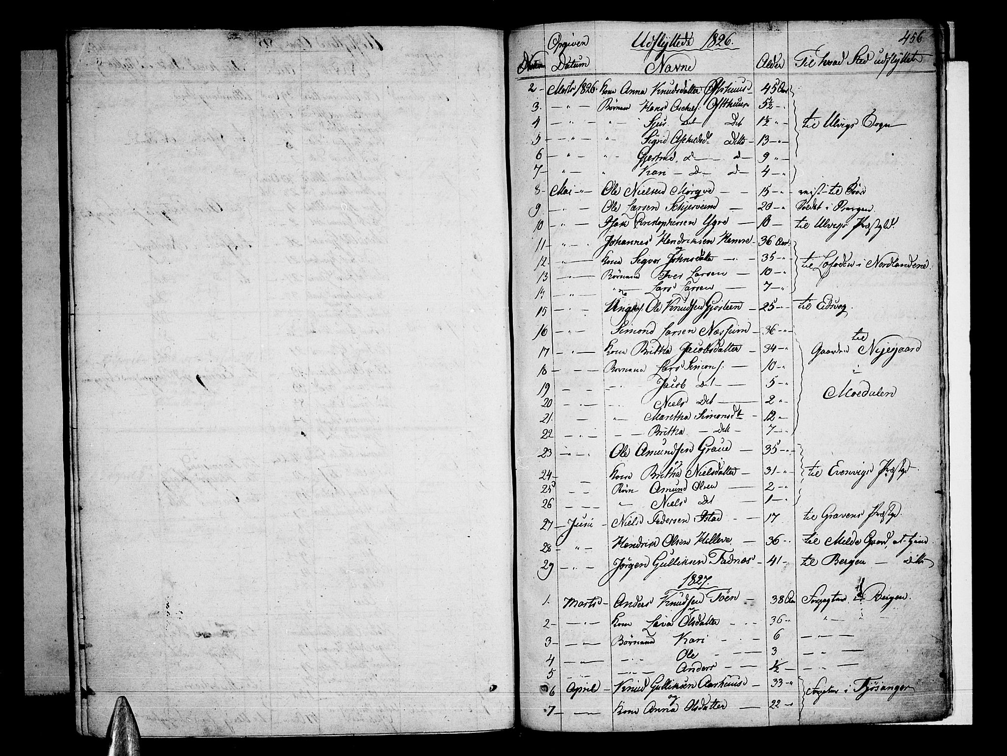 Voss sokneprestembete, SAB/A-79001/H/Haa: Parish register (official) no. A 12, 1823-1837, p. 456