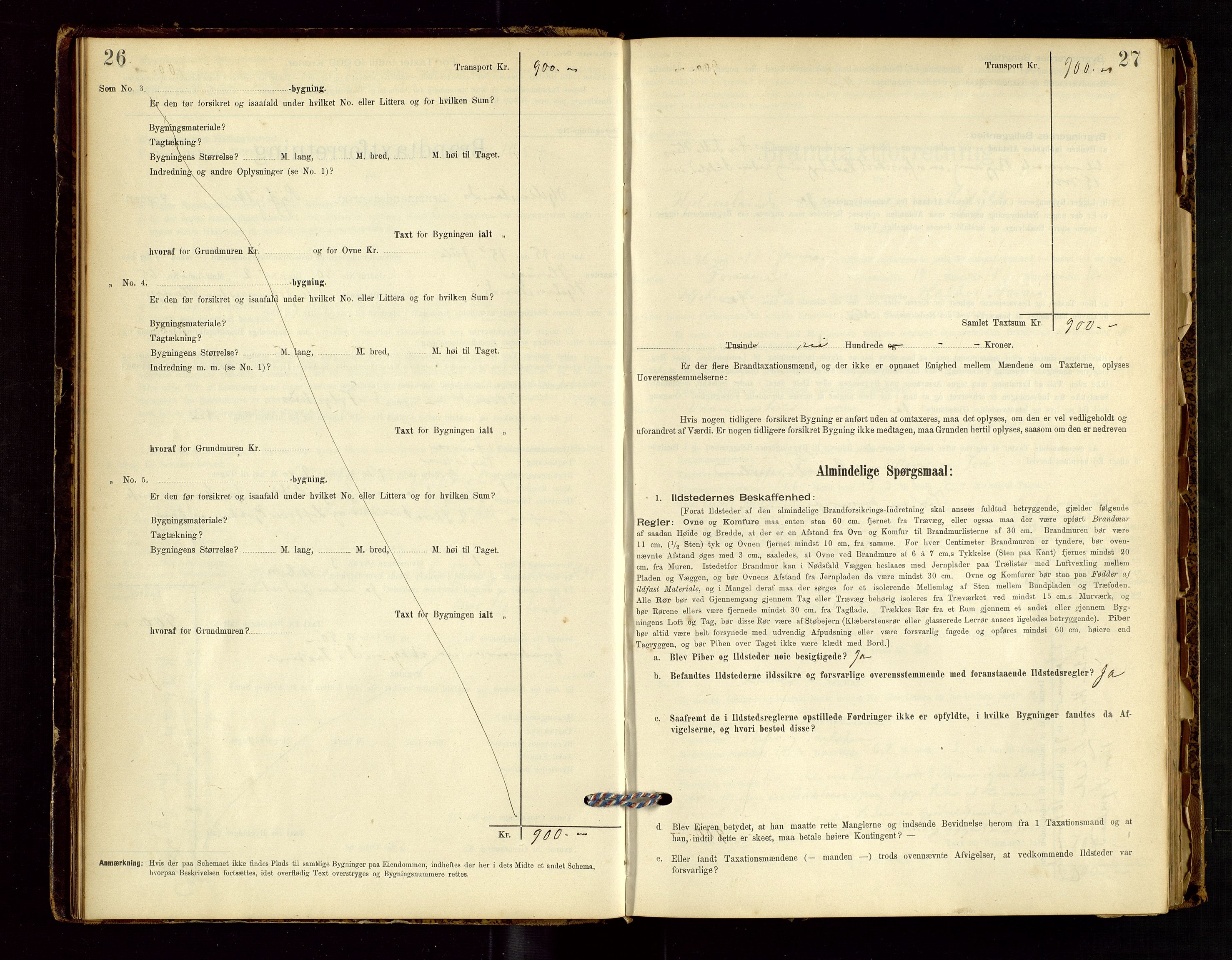 Hjelmeland lensmannskontor, AV/SAST-A-100439/Gob/L0001: "Brandtaxationsprotokol", 1895-1932, p. 26-27