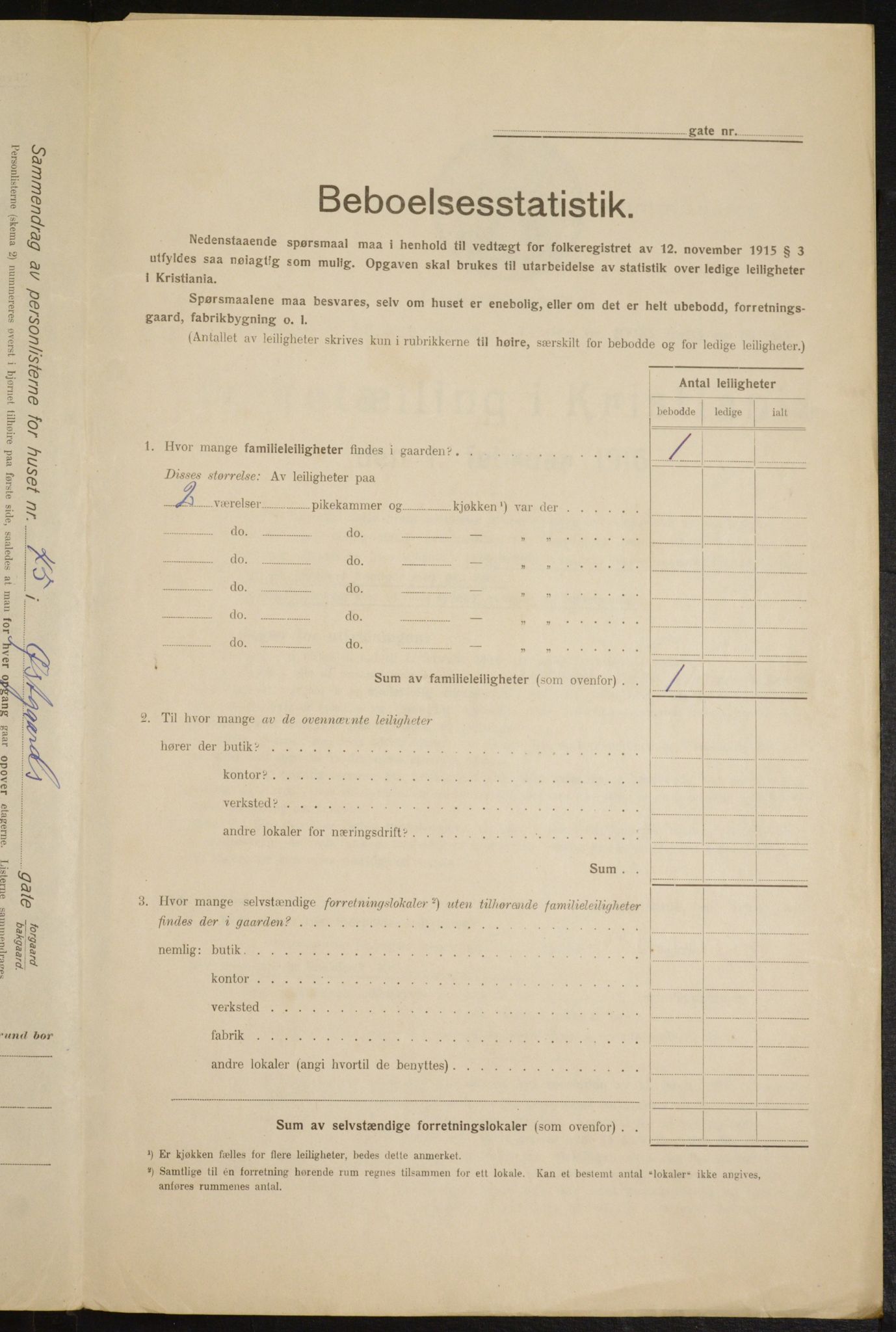 OBA, Municipal Census 1916 for Kristiania, 1916, p. 133088