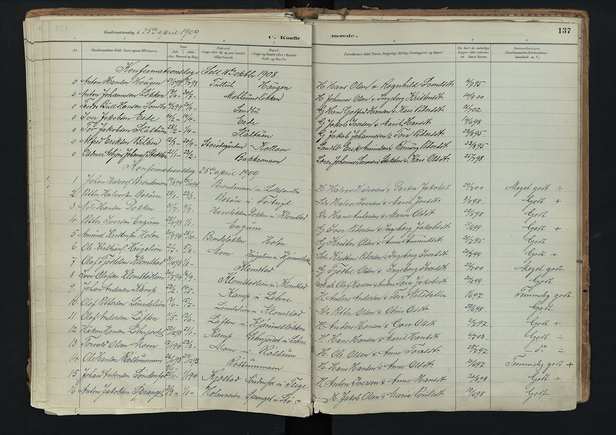 Nord-Fron prestekontor, AV/SAH-PREST-080/H/Ha/Haa/L0003: Parish register (official) no. 3, 1884-1914, p. 137