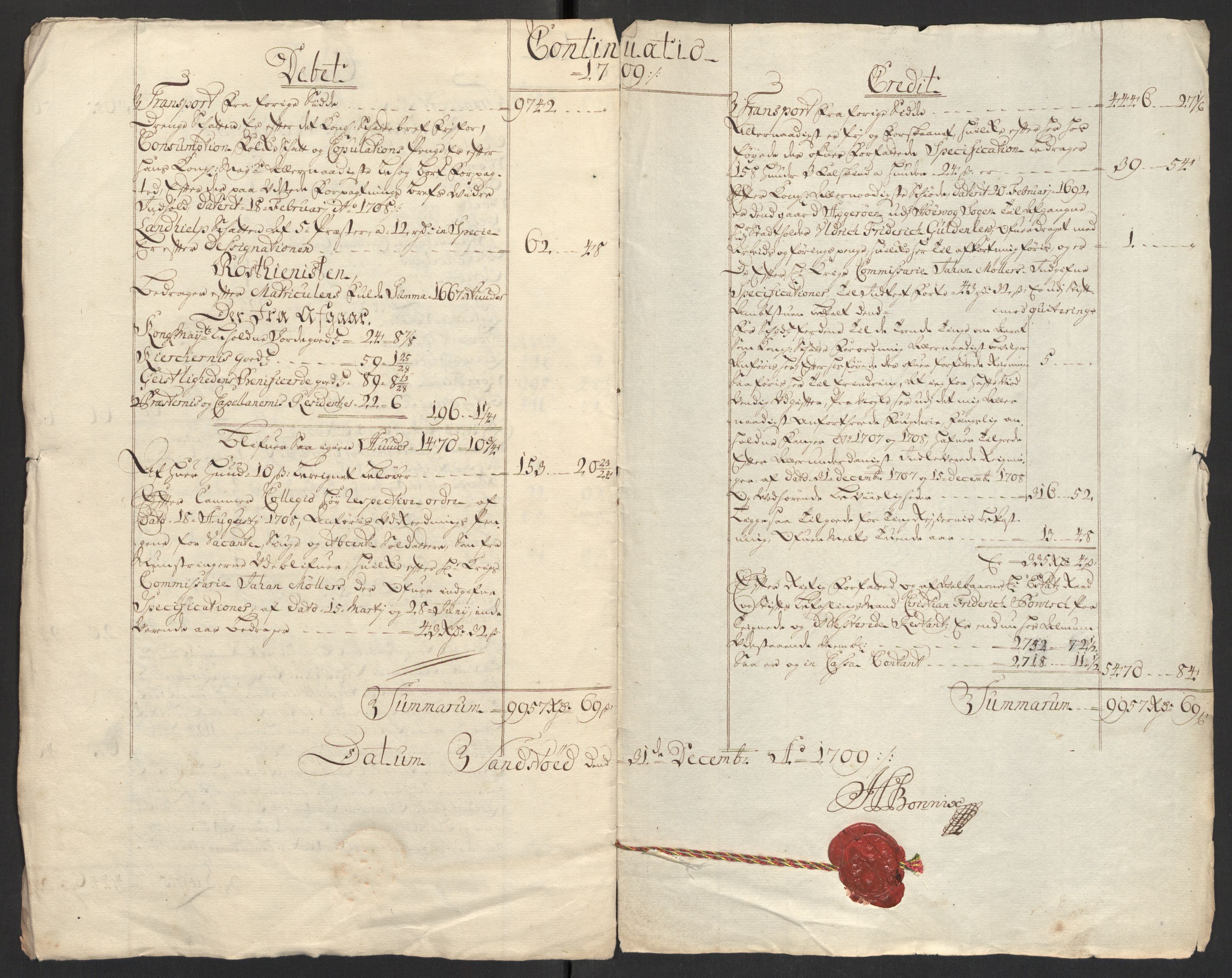 Rentekammeret inntil 1814, Reviderte regnskaper, Fogderegnskap, AV/RA-EA-4092/R39/L2318: Fogderegnskap Nedenes, 1706-1709, p. 430