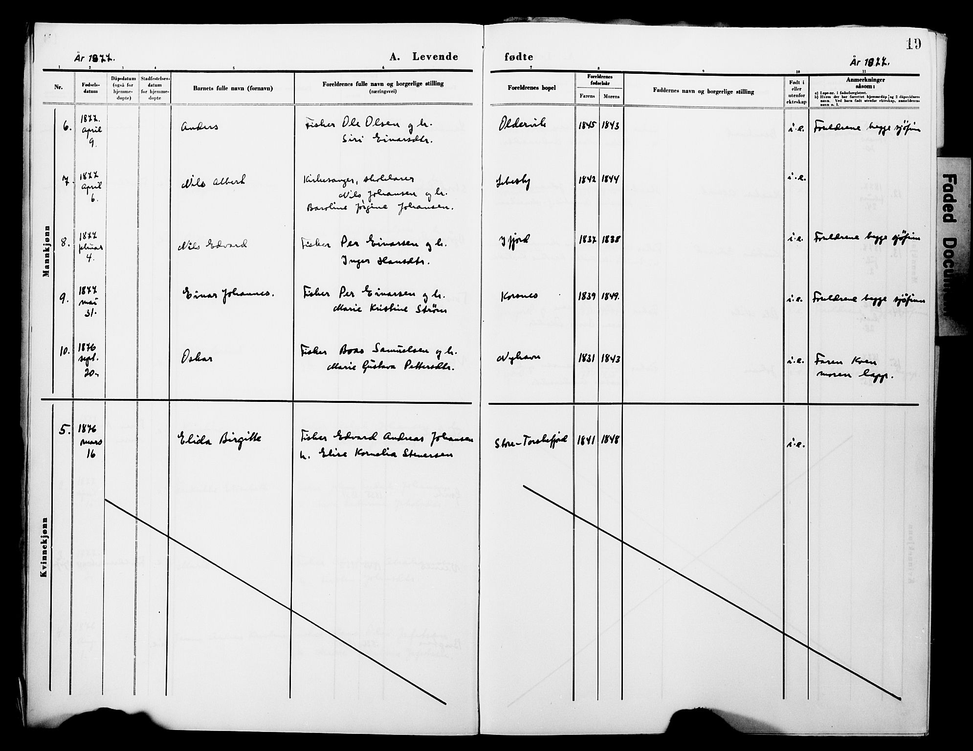 Lebesby sokneprestkontor, SATØ/S-1353/H/Ha/L0004kirke: Parish register (official) no. 4, 1870-1902, p. 19