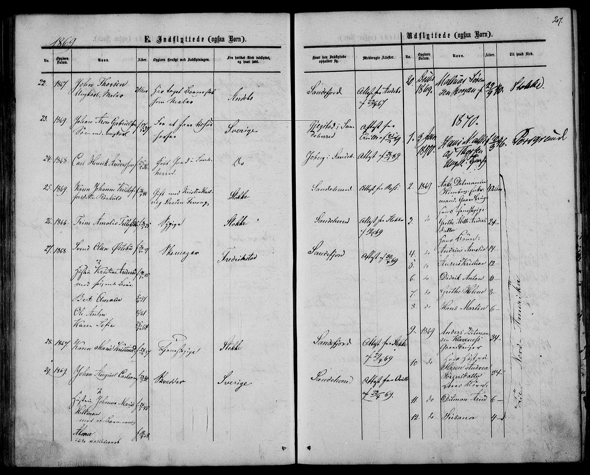 Sandar kirkebøker, AV/SAKO-A-243/F/Fa/L0009: Parish register (official) no. 9, 1862-1871, p. 207