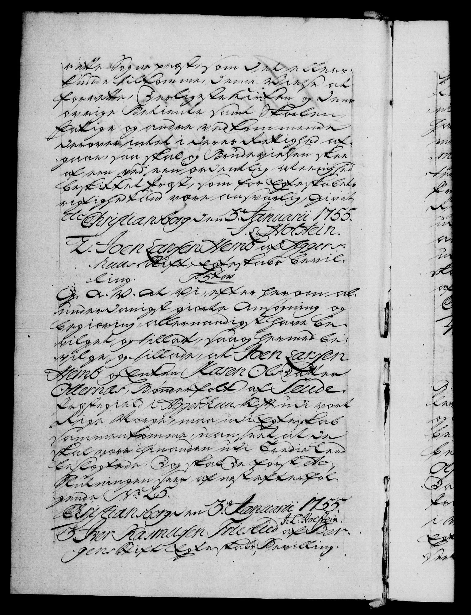 Danske Kanselli 1572-1799, AV/RA-EA-3023/F/Fc/Fca/Fcaa/L0039: Norske registre, 1755-1756, p. 1b