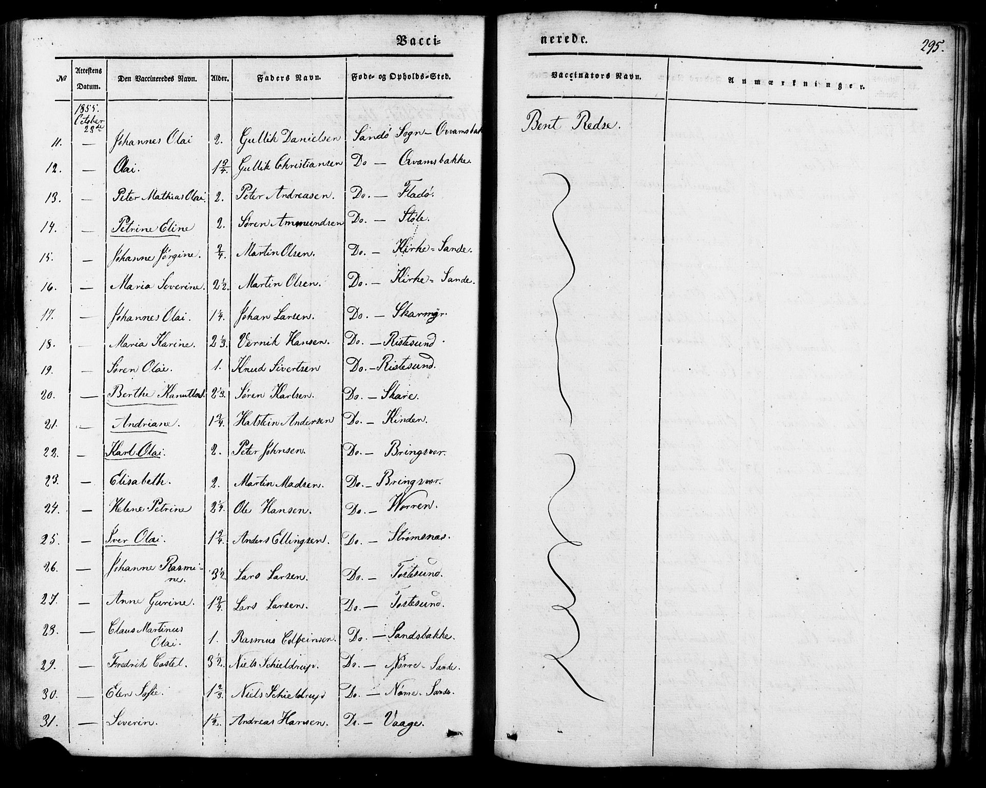 Ministerialprotokoller, klokkerbøker og fødselsregistre - Møre og Romsdal, AV/SAT-A-1454/503/L0034: Parish register (official) no. 503A02, 1841-1884, p. 295