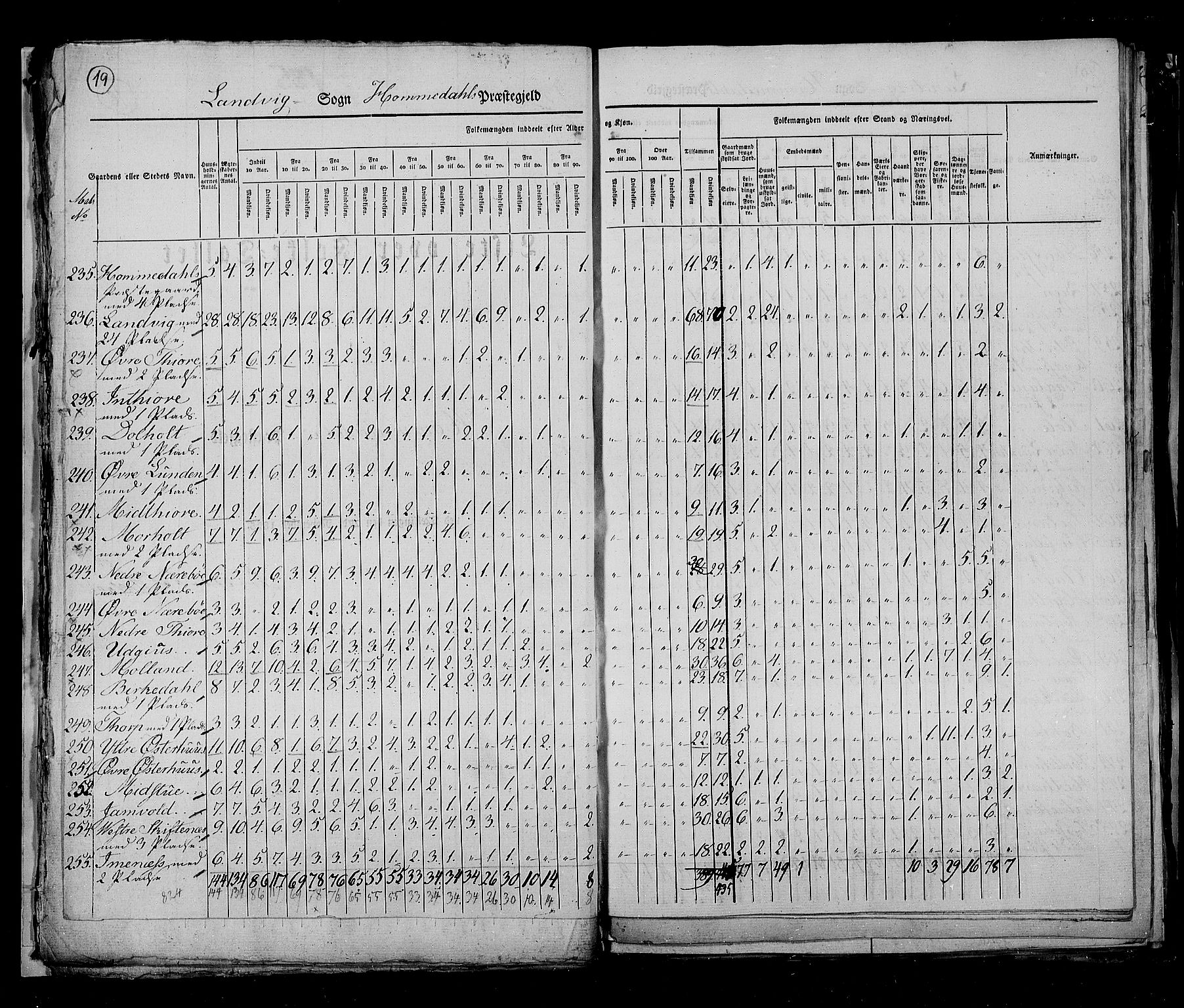 RA, Census 1825, vol. 10: Nedenes og Råbyggelaget amt, 1825, p. 19