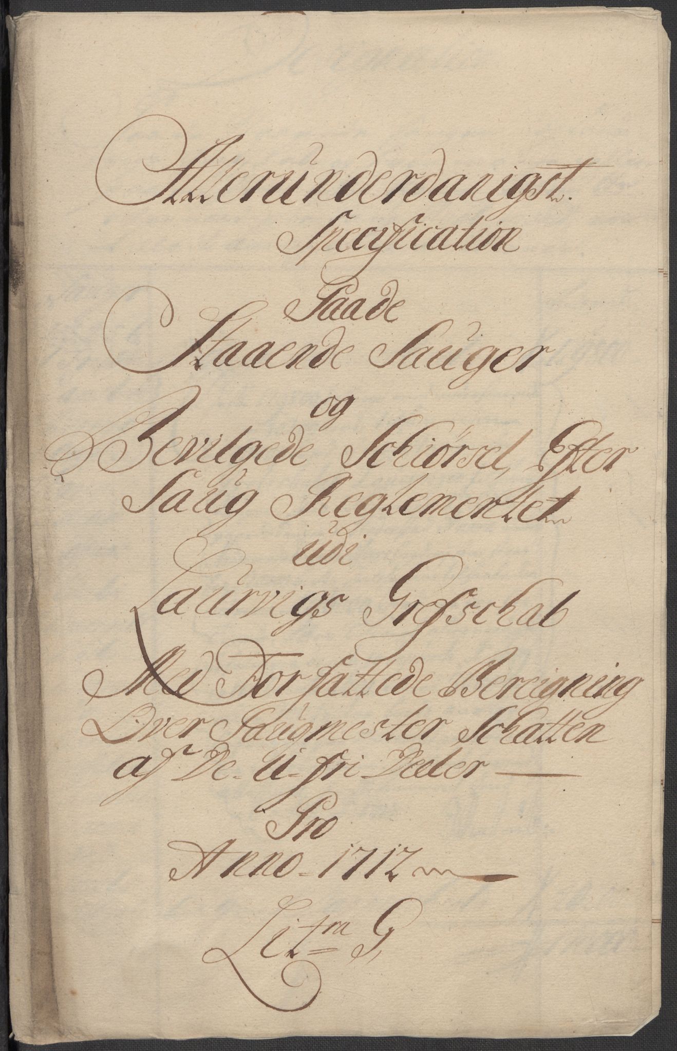Rentekammeret inntil 1814, Reviderte regnskaper, Fogderegnskap, RA/EA-4092/R33/L1984: Fogderegnskap Larvik grevskap, 1712, p. 174