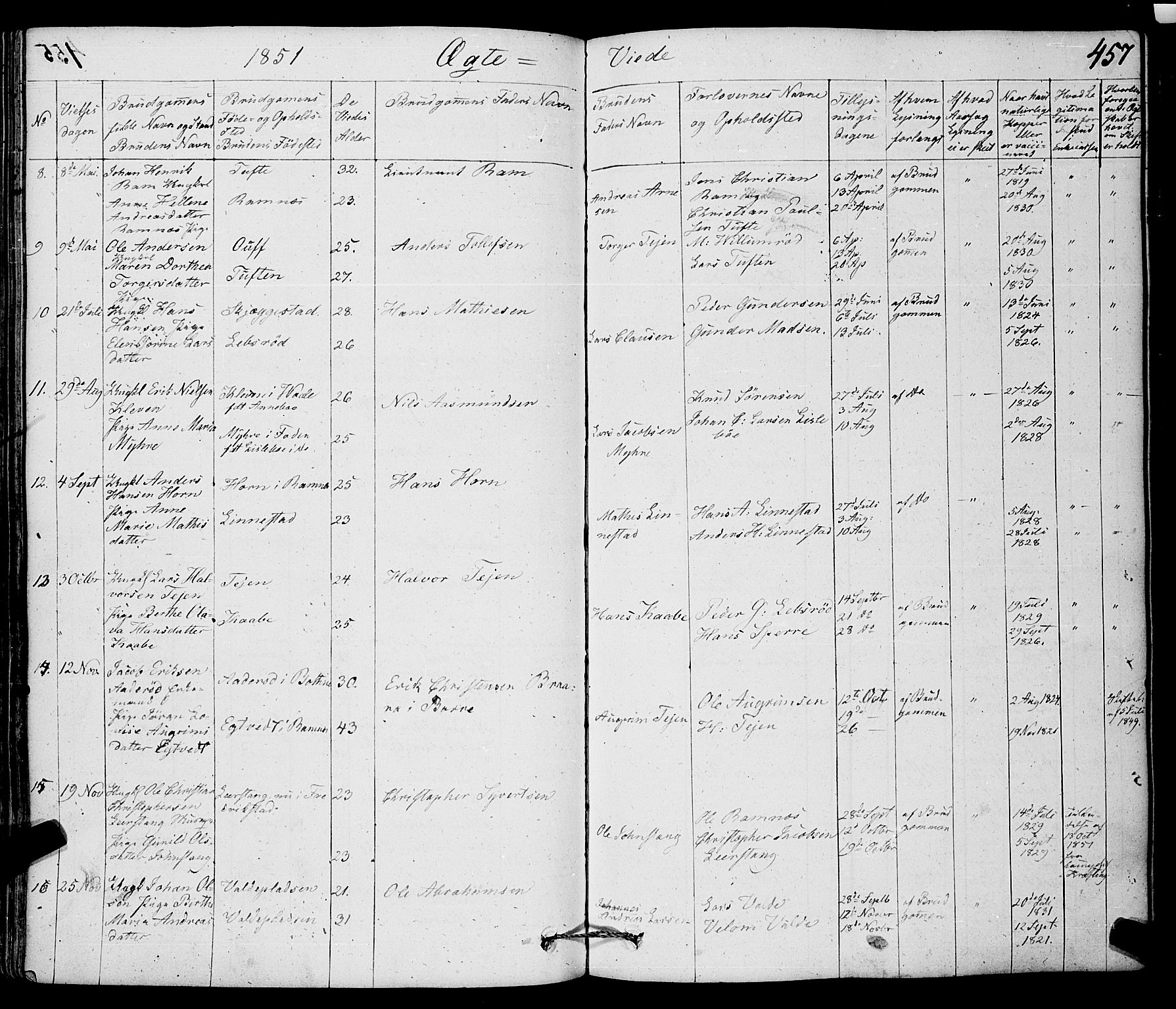 Ramnes kirkebøker, AV/SAKO-A-314/F/Fa/L0005: Parish register (official) no. I 5, 1841-1861, p. 456-457