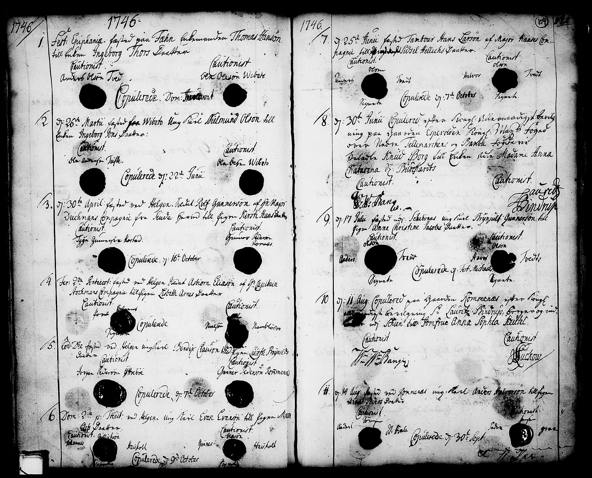 Holla kirkebøker, SAKO/A-272/F/Fa/L0001: Parish register (official) no. 1, 1717-1779, p. 159