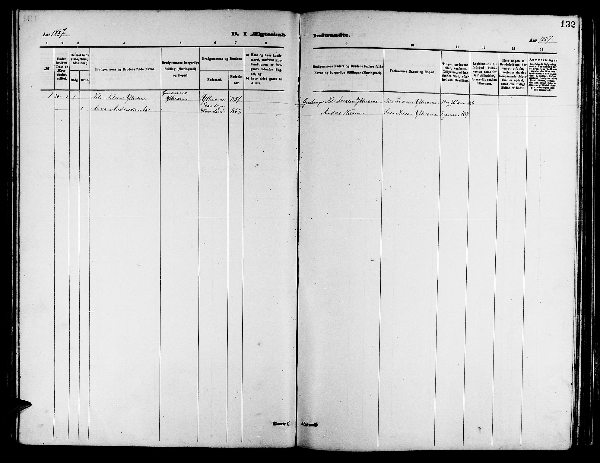 Arna Sokneprestembete, AV/SAB-A-74001/H/Ha/Hab: Parish register (copy) no. A 2, 1878-1887, p. 132