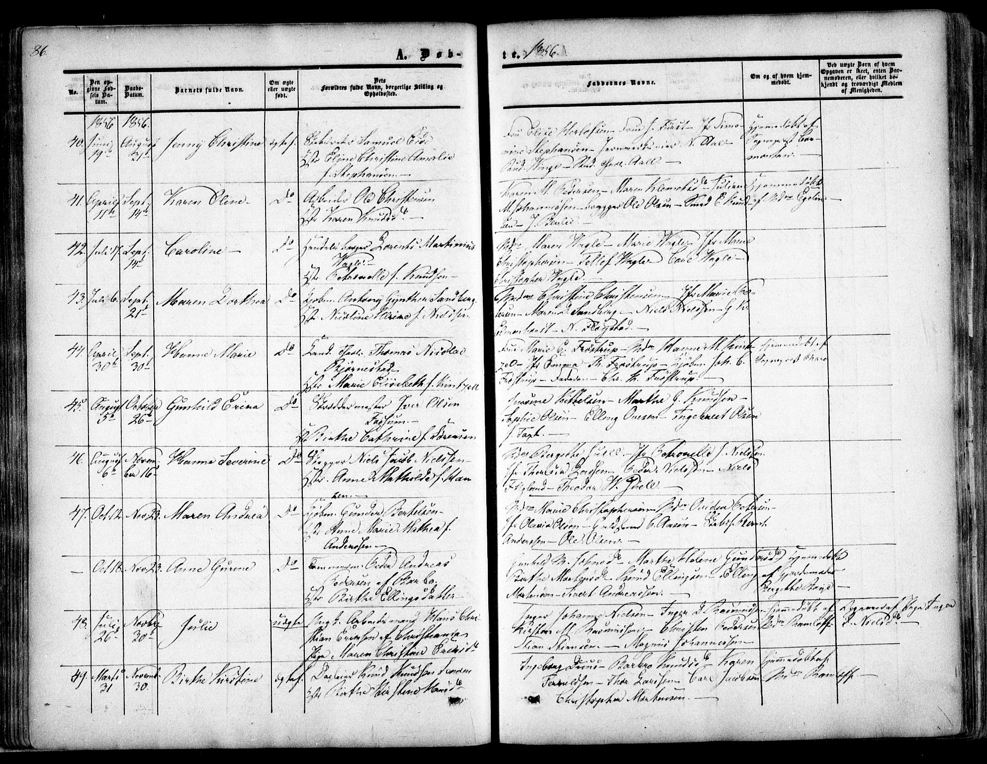 Arendal sokneprestkontor, Trefoldighet, AV/SAK-1111-0040/F/Fa/L0006: Parish register (official) no. A 6, 1855-1868, p. 86