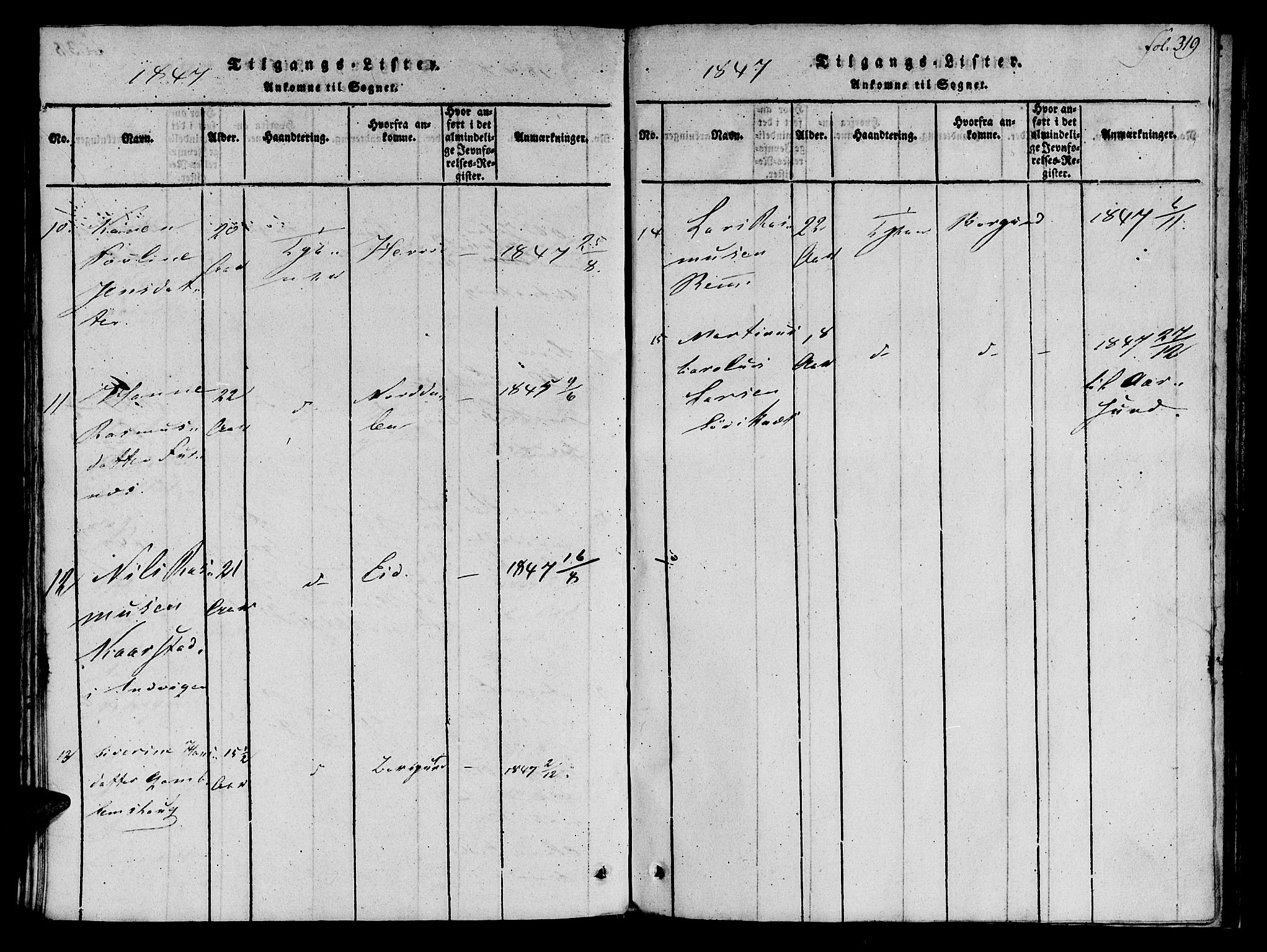 Ministerialprotokoller, klokkerbøker og fødselsregistre - Møre og Romsdal, SAT/A-1454/536/L0495: Parish register (official) no. 536A04, 1818-1847, p. 319