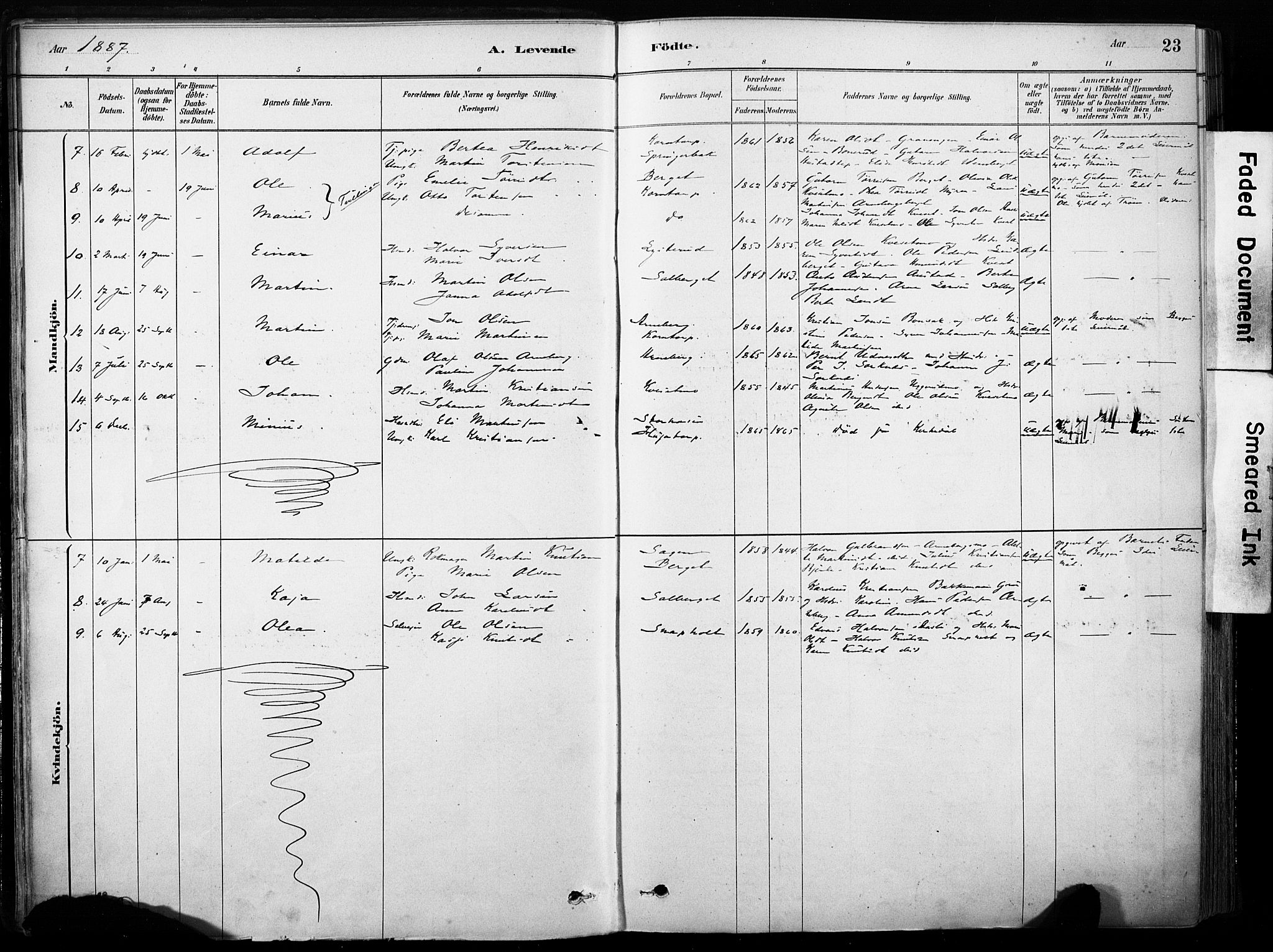 Hof prestekontor, AV/SAH-PREST-038/H/Ha/Haa/L0011: Parish register (official) no. 11, 1879-1911, p. 23