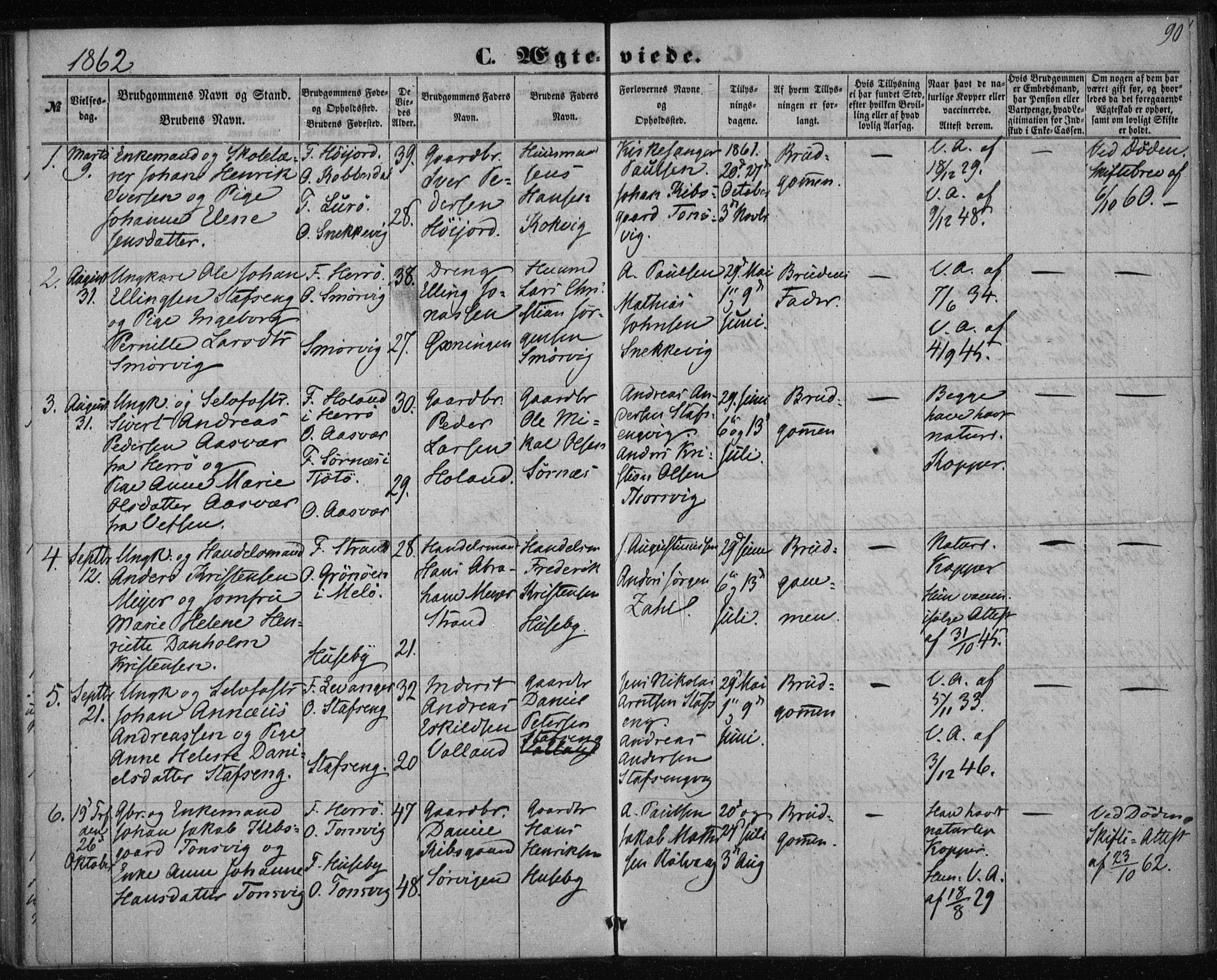 Ministerialprotokoller, klokkerbøker og fødselsregistre - Nordland, AV/SAT-A-1459/835/L0523: Parish register (official) no. 835A01, 1855-1865, p. 90