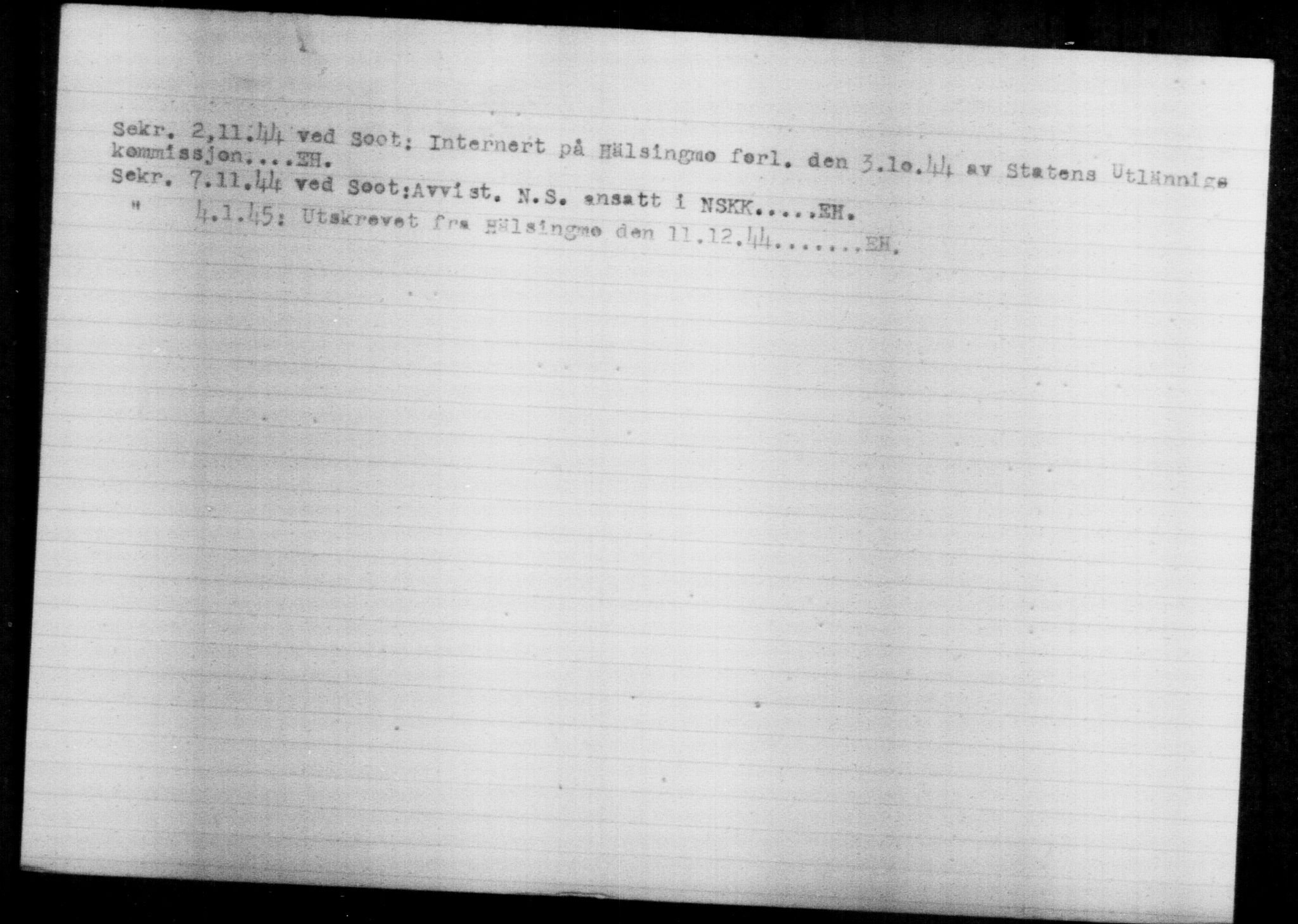 Utenriksstasjonene, Legasjonen i Stockholm, Flyktningkontoret, AV/RA-S-6753/V/Va/L0013: Kjesäterkartoteket, flyktninger med registreringsnr. 31500-34731, 1940-1945, p. 2358