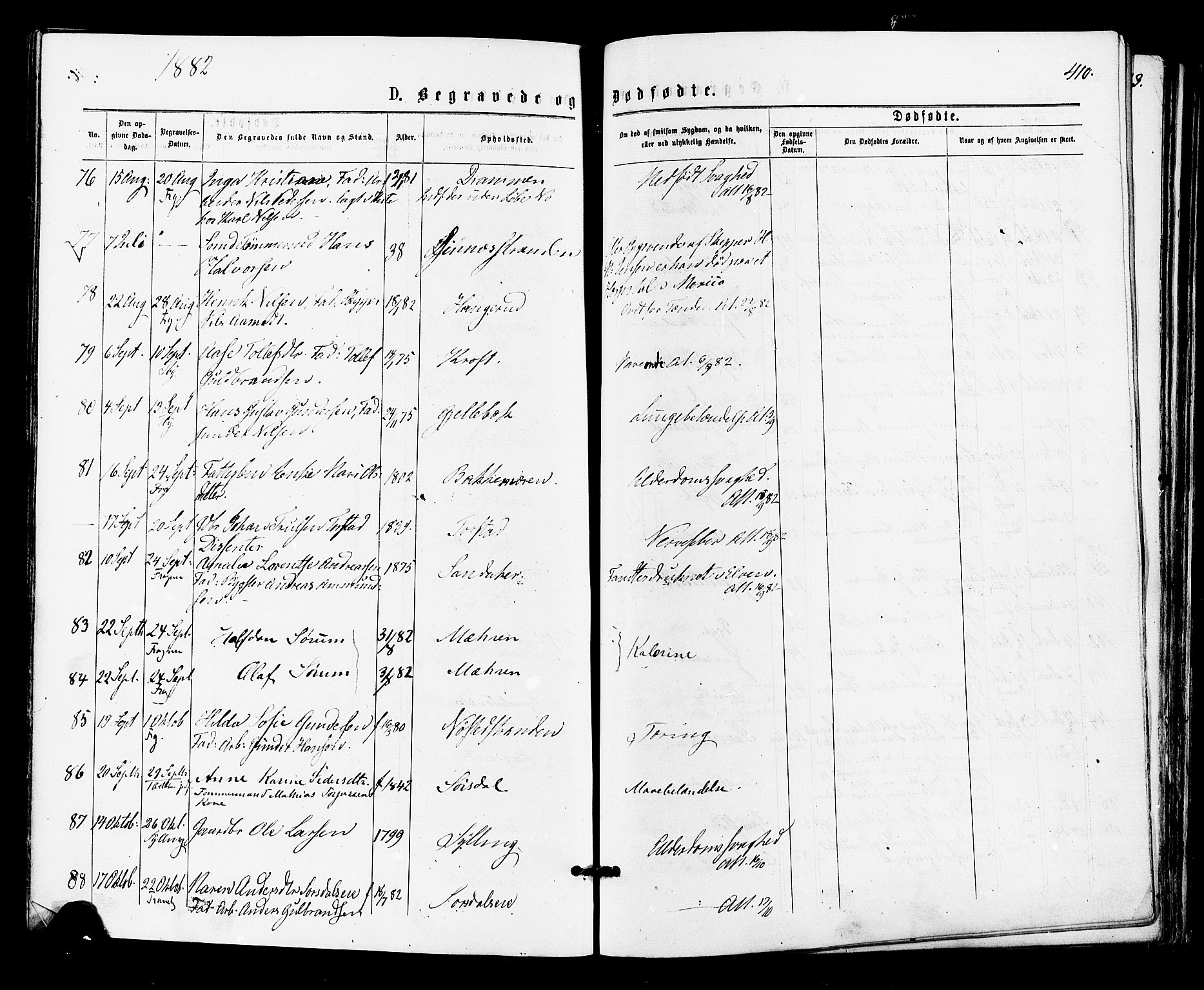 Lier kirkebøker, AV/SAKO-A-230/F/Fa/L0014: Parish register (official) no. I 14, 1875-1882, p. 410