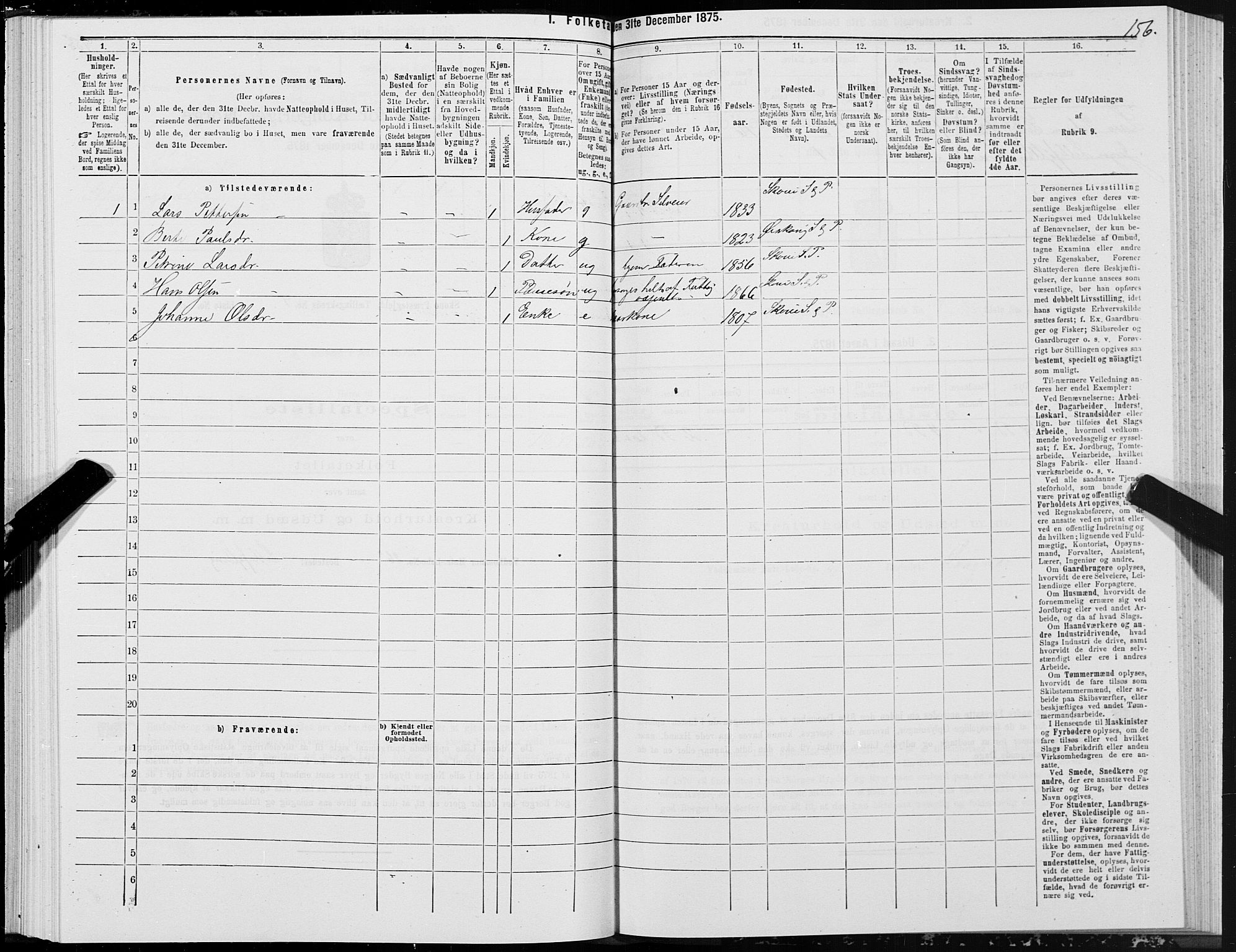 SAT, 1875 census for 1529P Skodje, 1875, p. 2156