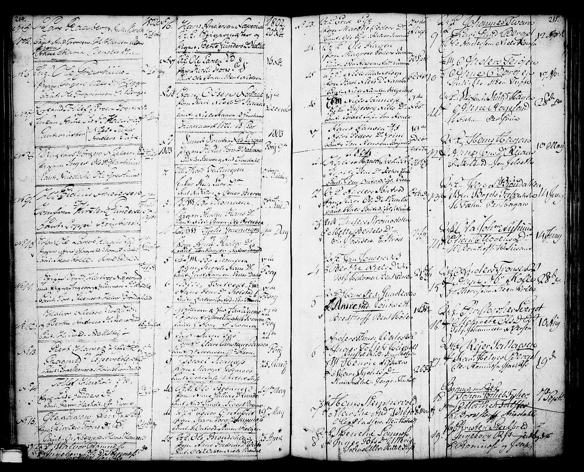 Holla kirkebøker, AV/SAKO-A-272/F/Fa/L0002: Parish register (official) no. 2, 1779-1814, p. 214-215