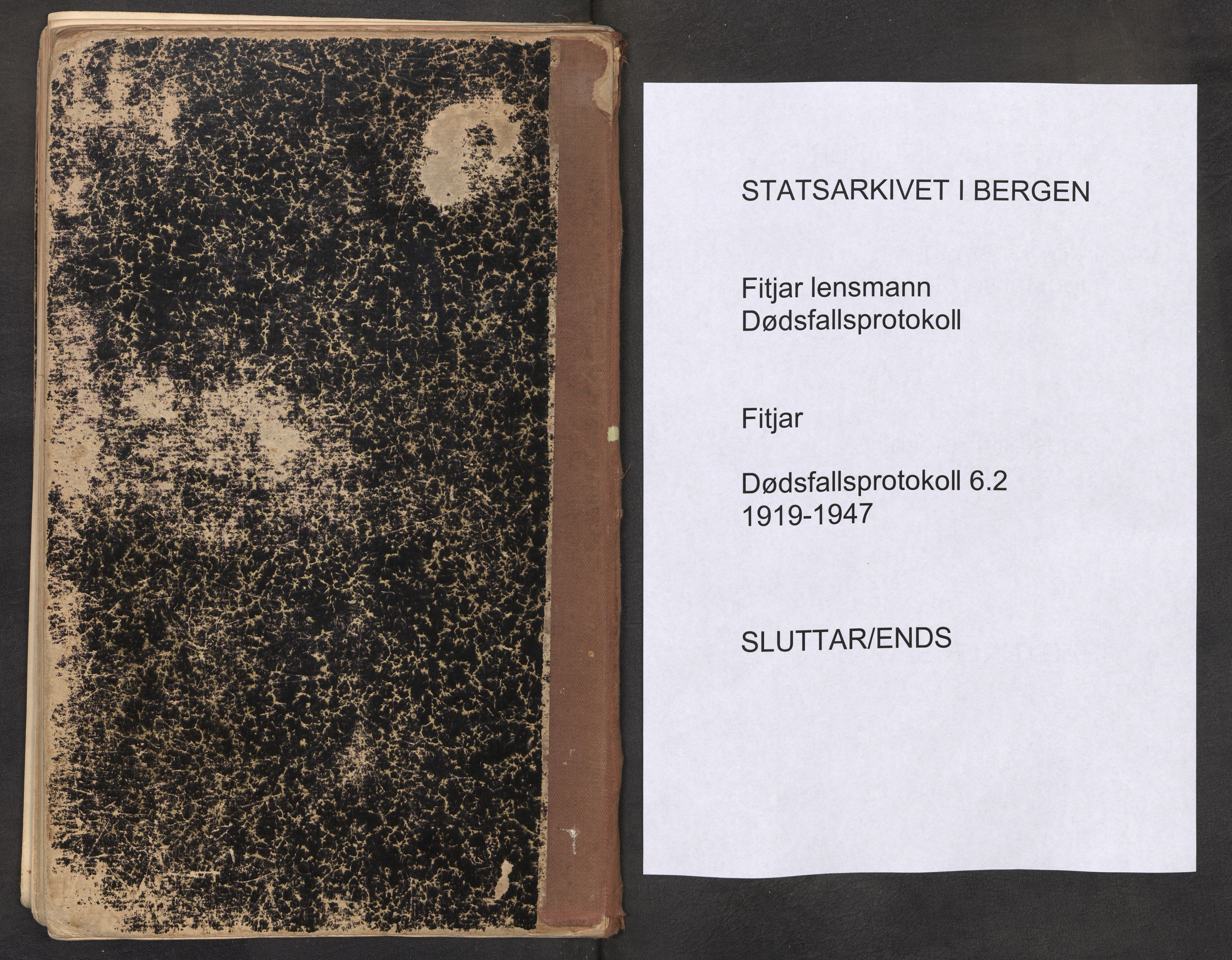 Lensmannen i Fitjar, SAB/A-32001/0006/L0008: Dødsfallprotokoll, 1919-1947