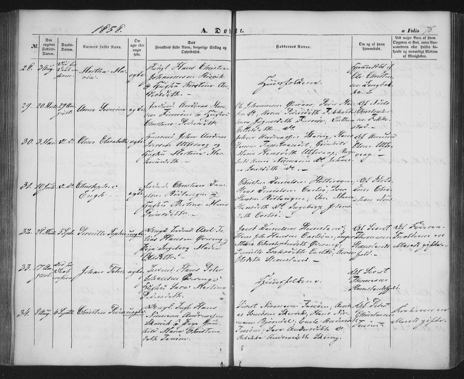 Ministerialprotokoller, klokkerbøker og fødselsregistre - Nordland, AV/SAT-A-1459/859/L0844: Parish register (official) no. 859A04, 1849-1862, p. 76