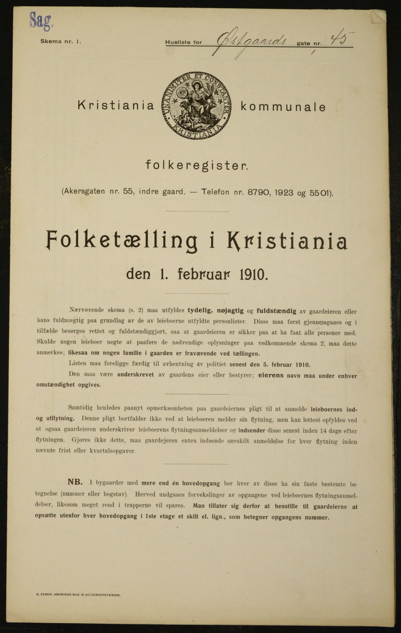 OBA, Municipal Census 1910 for Kristiania, 1910, p. 122670