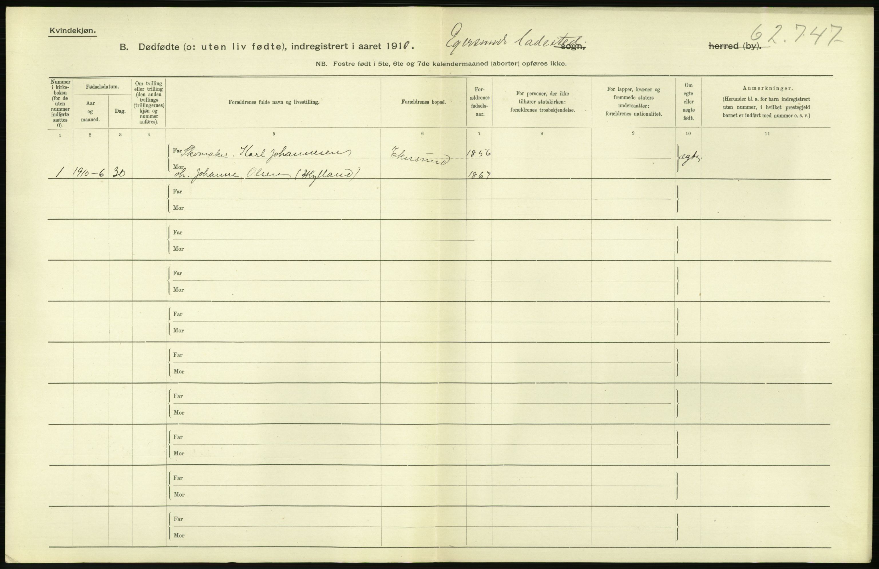 Statistisk sentralbyrå, Sosiodemografiske emner, Befolkning, RA/S-2228/D/Df/Dfa/Dfah/L0024: Stavanger amt: Døde, dødfødte. Bygder og byer., 1910, p. 526