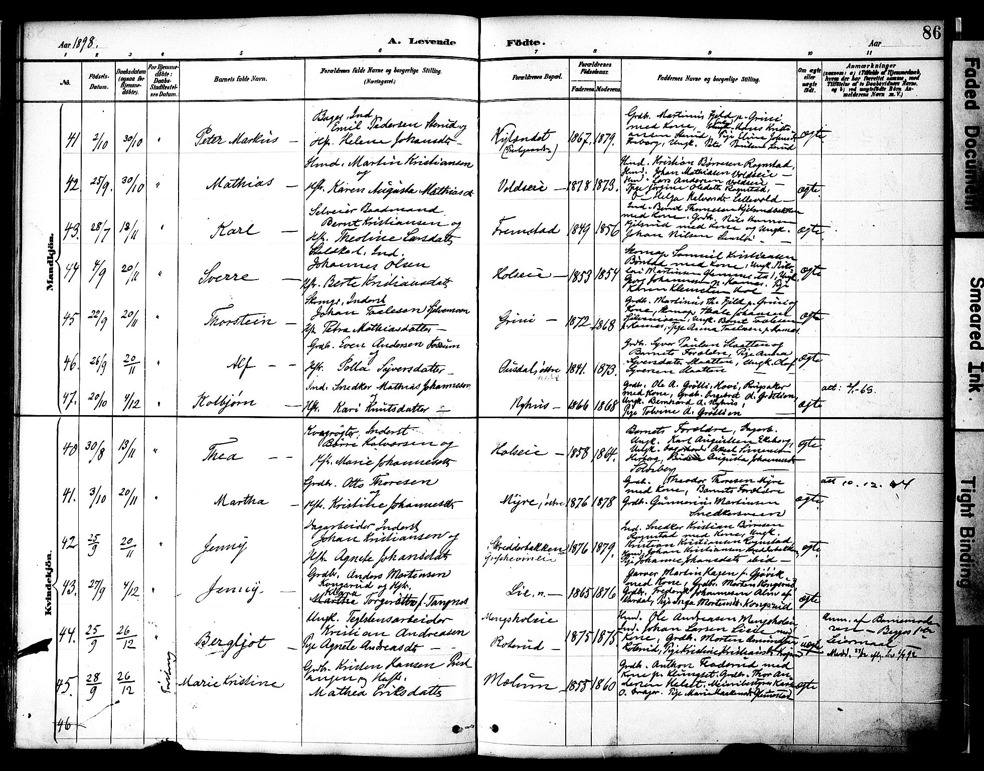 Nes prestekontor, Hedmark, AV/SAH-PREST-020/K/Ka/L0009: Parish register (official) no. 9, 1887-1905, p. 86