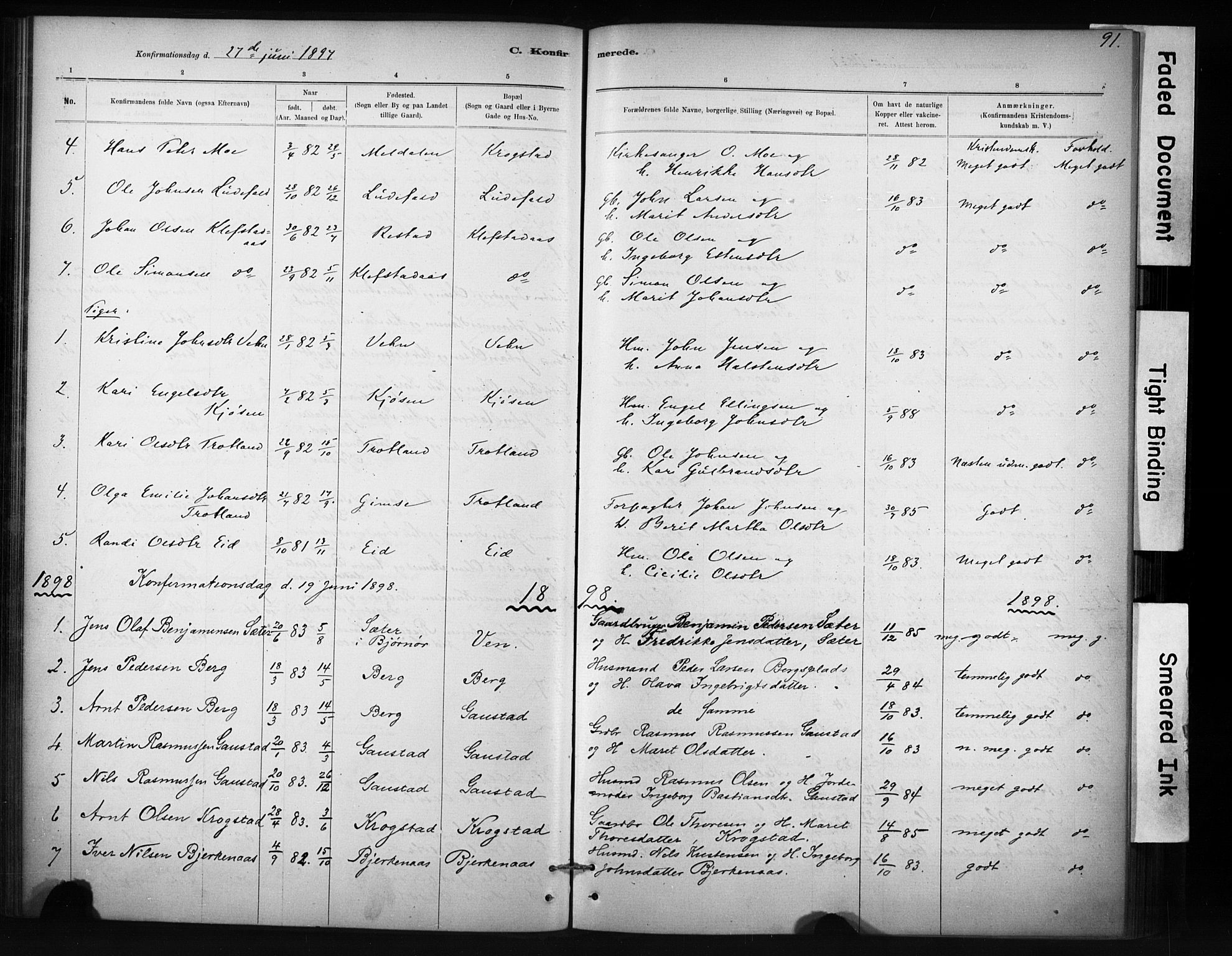 Ministerialprotokoller, klokkerbøker og fødselsregistre - Sør-Trøndelag, AV/SAT-A-1456/694/L1127: Parish register (official) no. 694A01, 1887-1905, p. 91