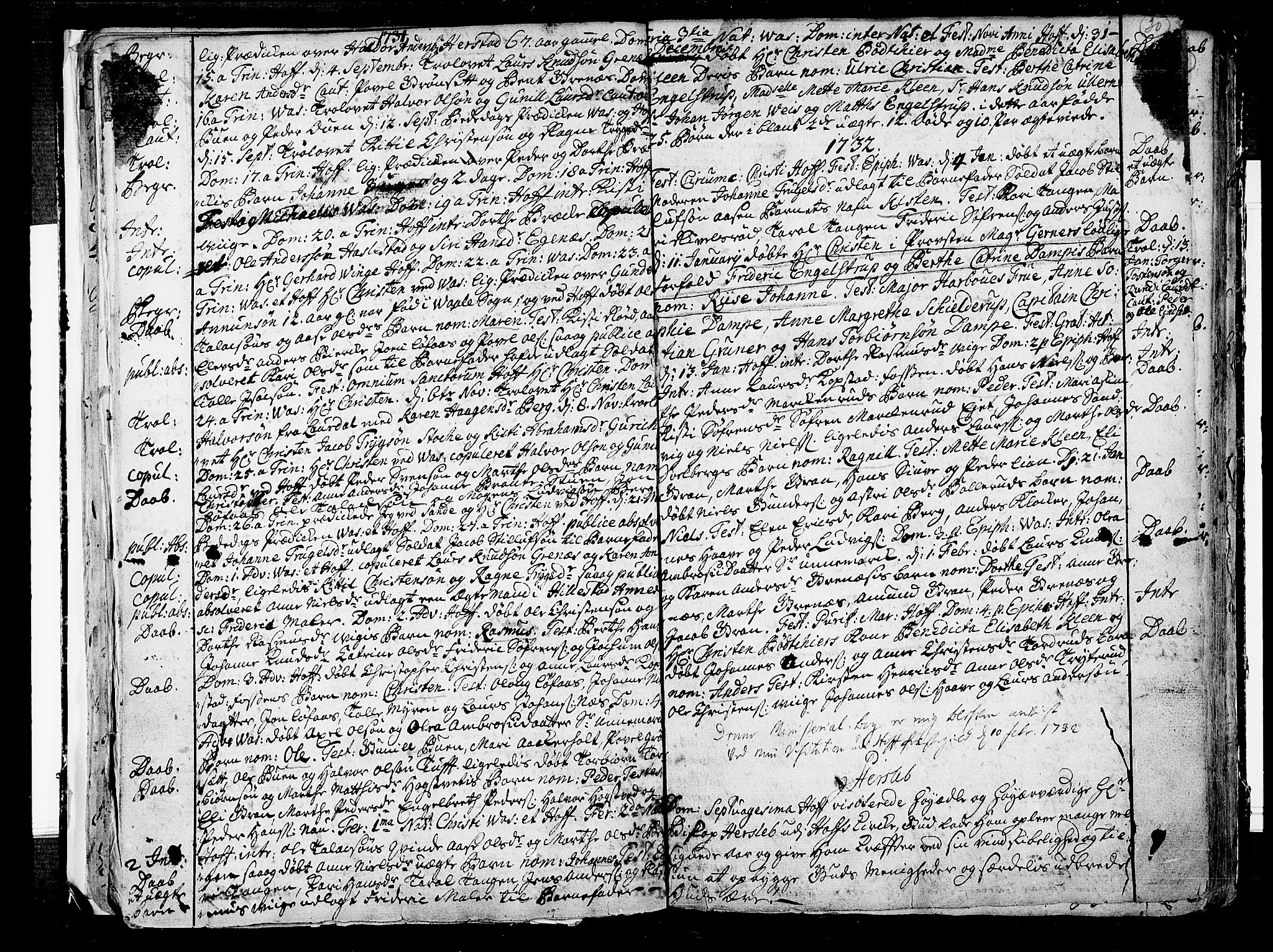 Hof kirkebøker, AV/SAKO-A-64/F/Fa/L0001: Parish register (official) no. I 1, 1704-1745, p. 30