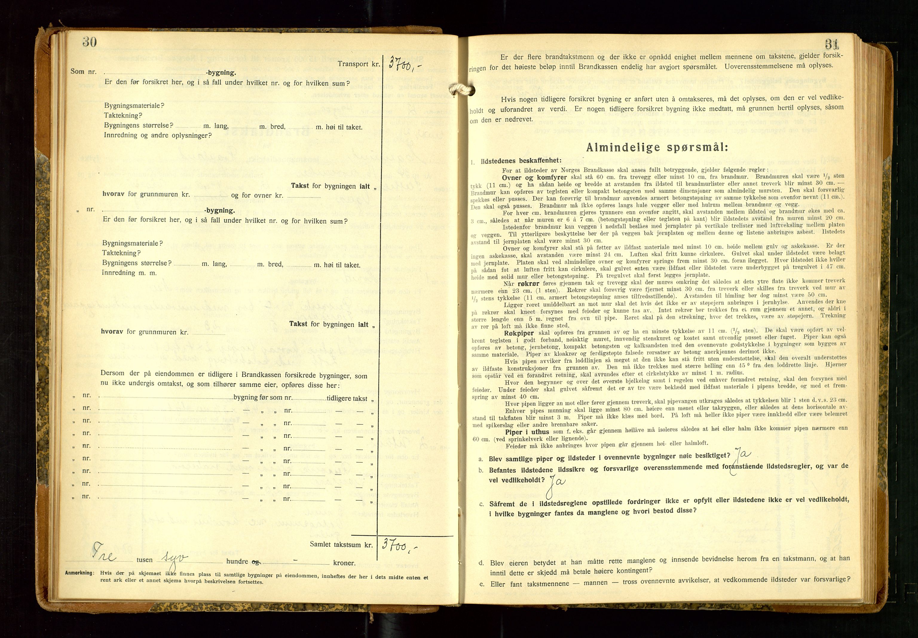 Eigersund lensmannskontor, AV/SAST-A-100171/Gob/L0006: "Brandtakstprotokoll", 1934-1938, p. 30-31