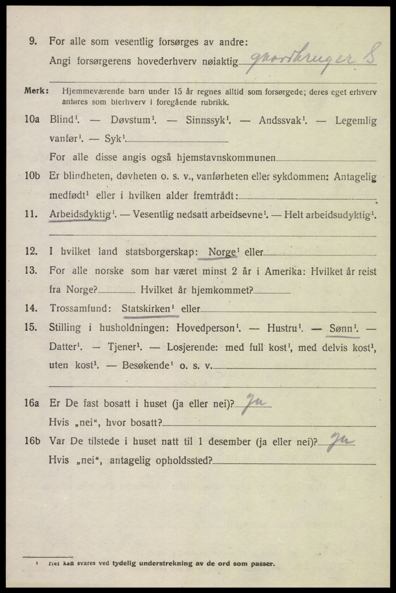 SAK, 1920 census for Lista, 1920, p. 12934