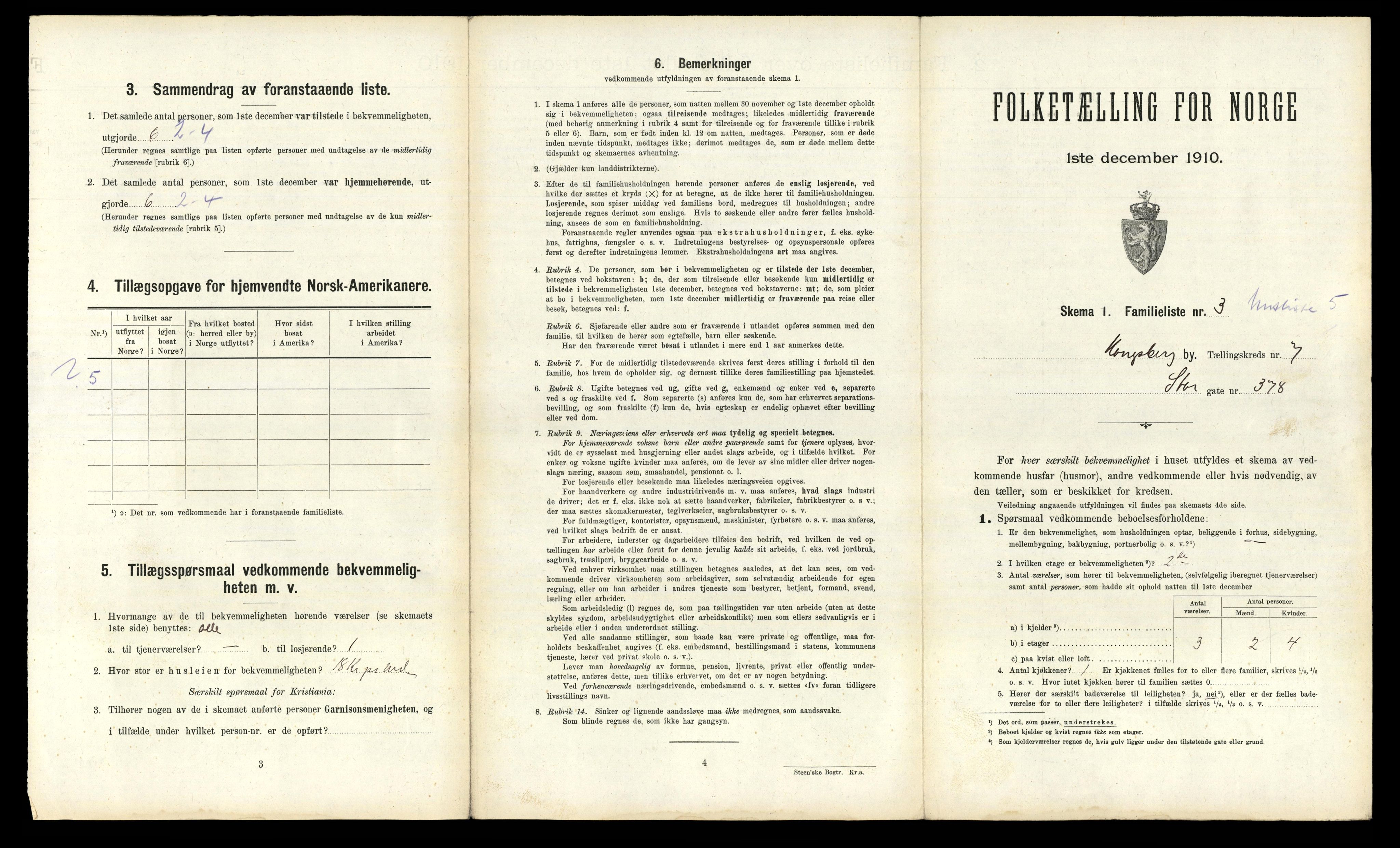 RA, 1910 census for Kongsberg, 1910, p. 3284